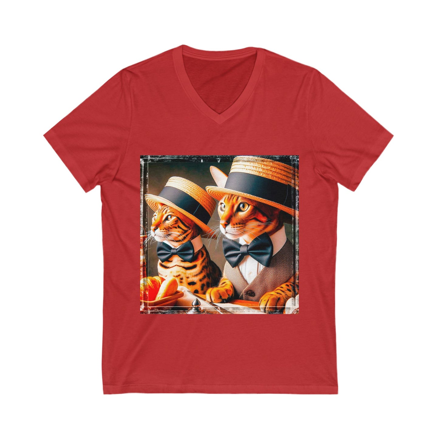 Bengal Unisex hats and ties Short Sleeve V-Neck Tee
