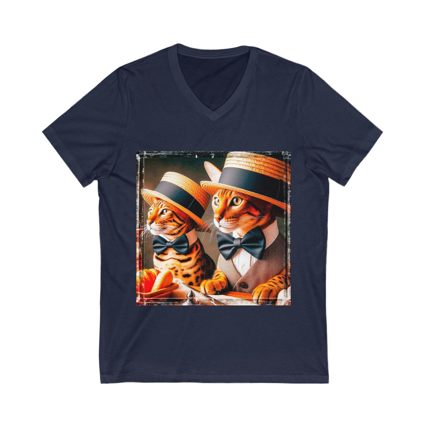 Bengal Unisex hats and ties Short Sleeve V-Neck Tee