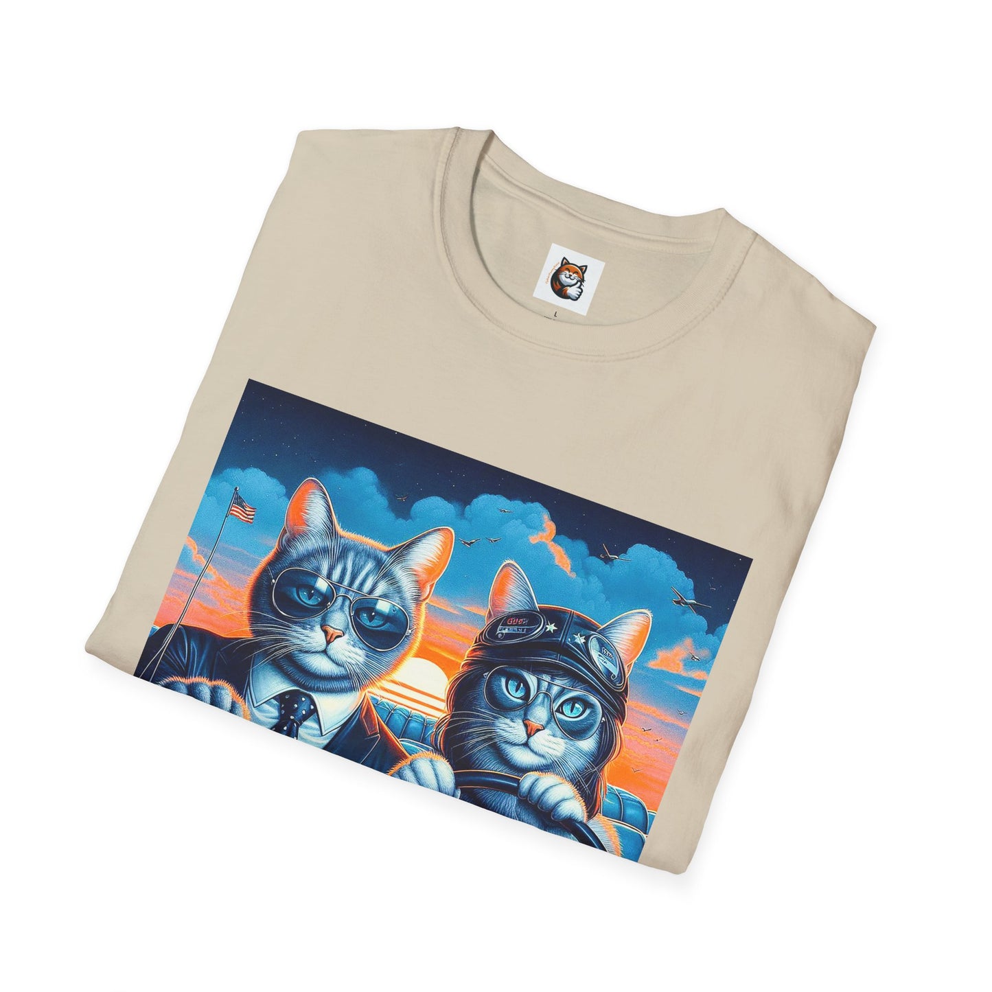 Wacky Russian Blue Cat cute couple driving T-Shirt