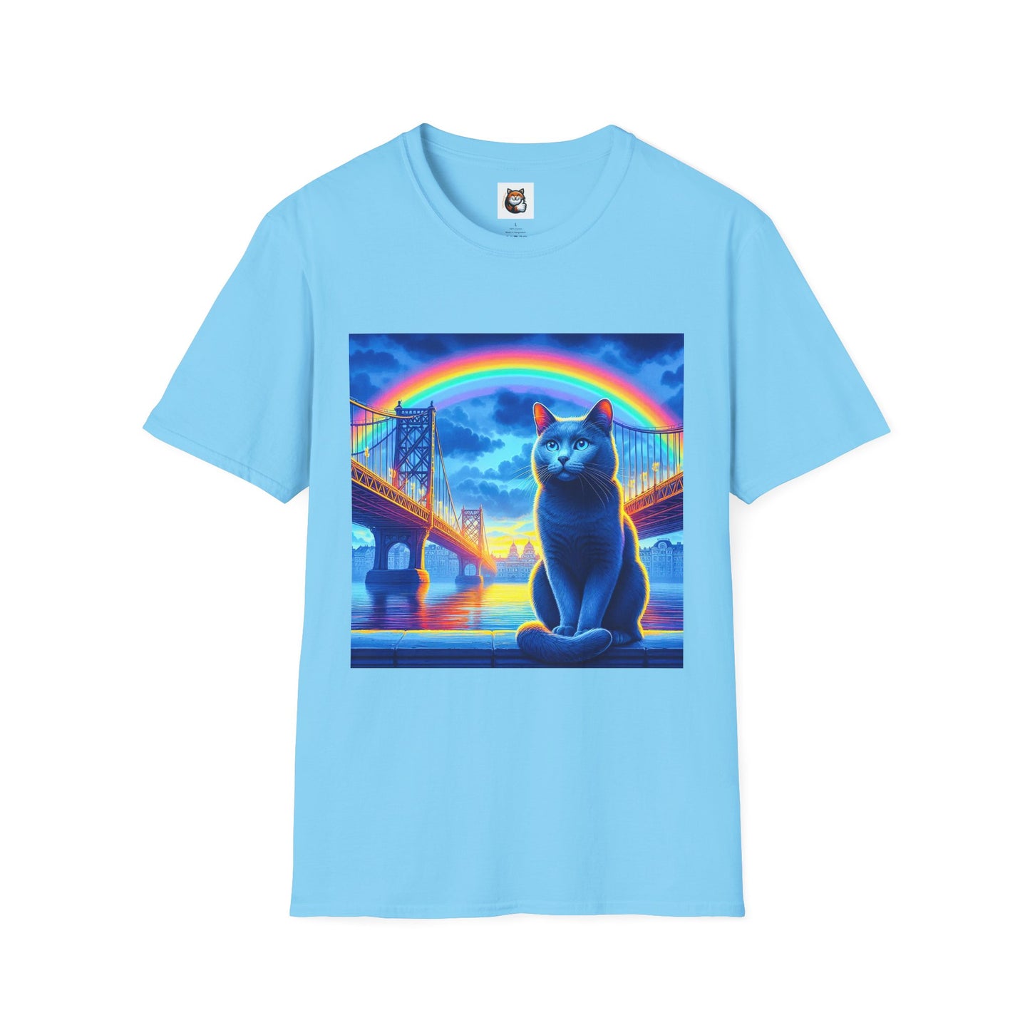 Russian Blue Cat Unisex Softstyle T-Shirt