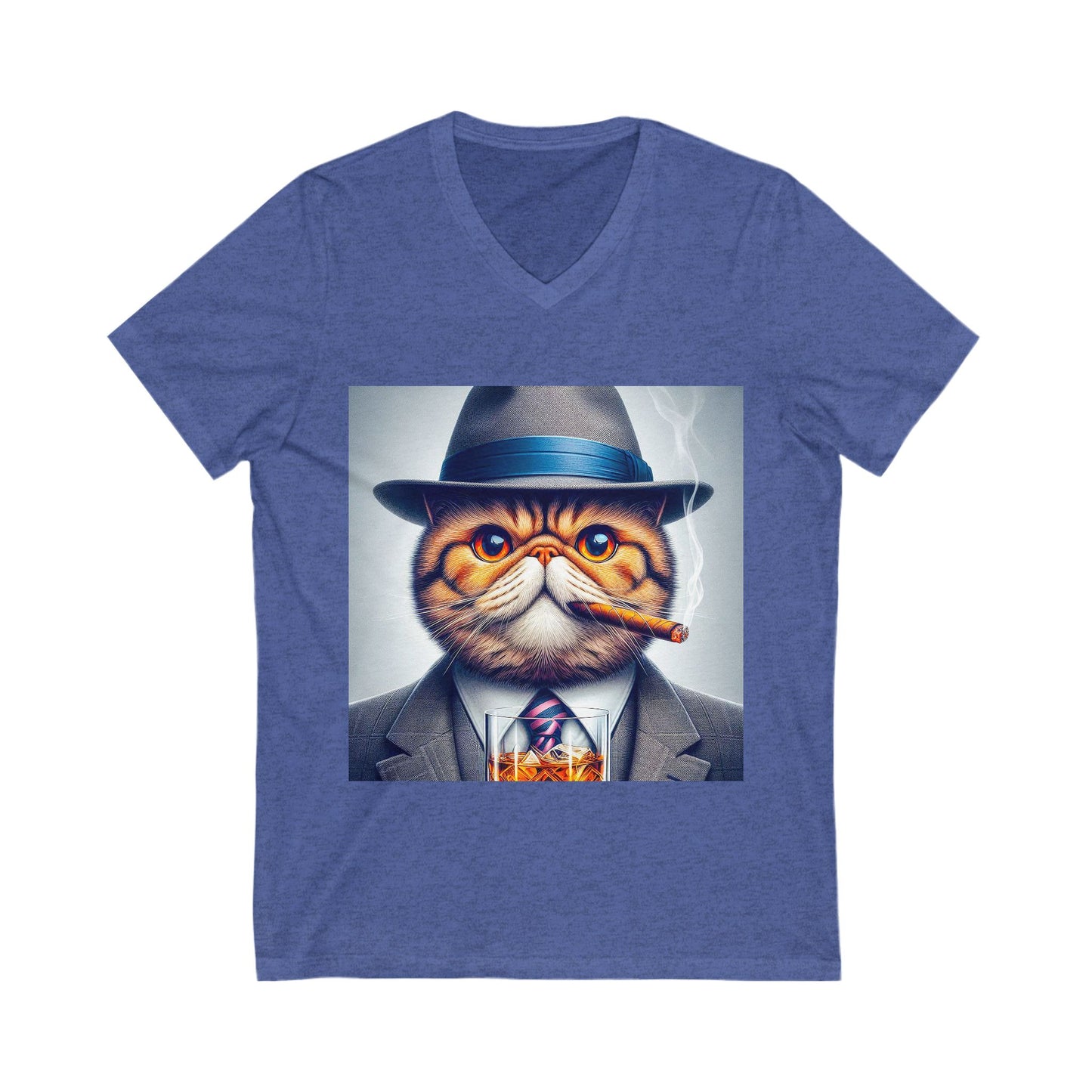 Exotic Shorthair Cat Unisex Jersey Short Sleeve V-Neck Tee