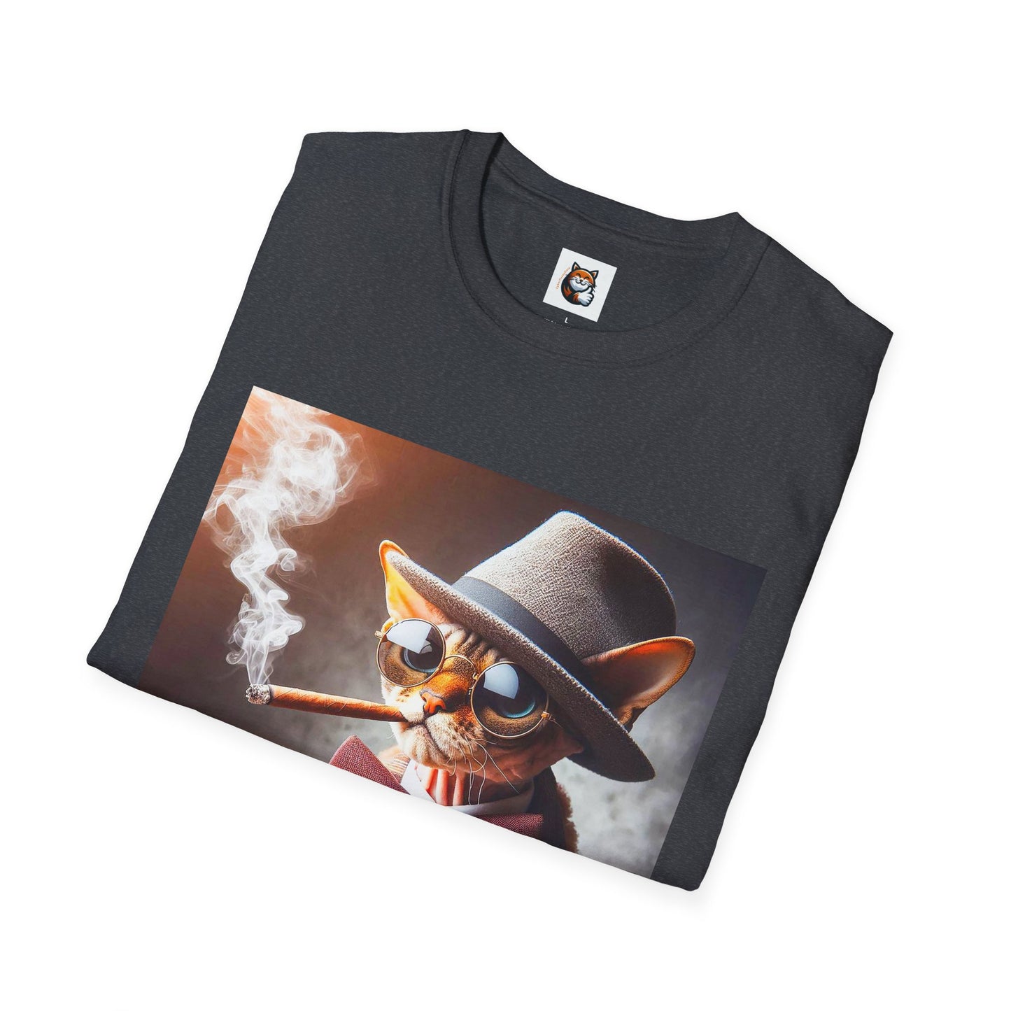 Devon Rex Cat whiskey drinker Softstyle T-Shirt