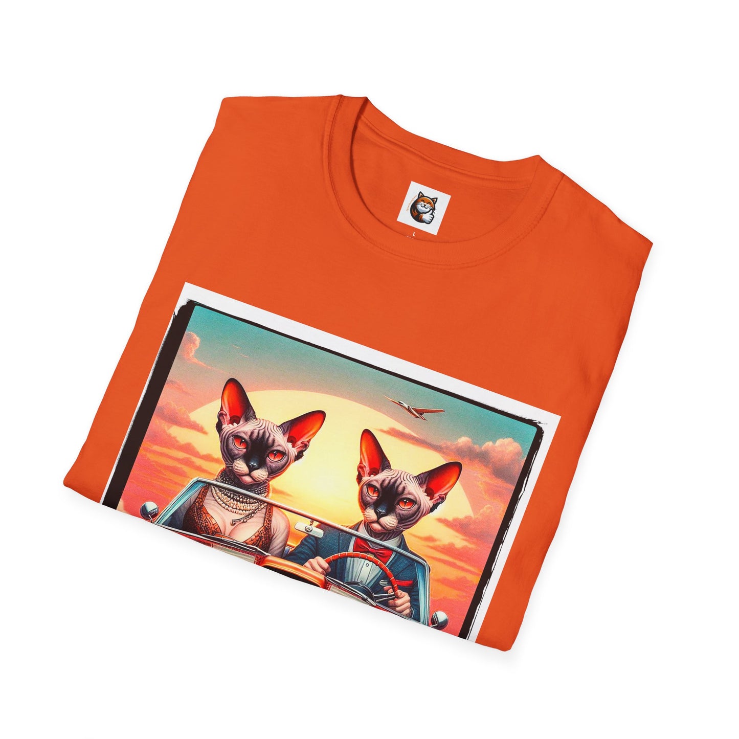 Wacky Devon Rex vintage car Unisex Softstyle T-Shirt
