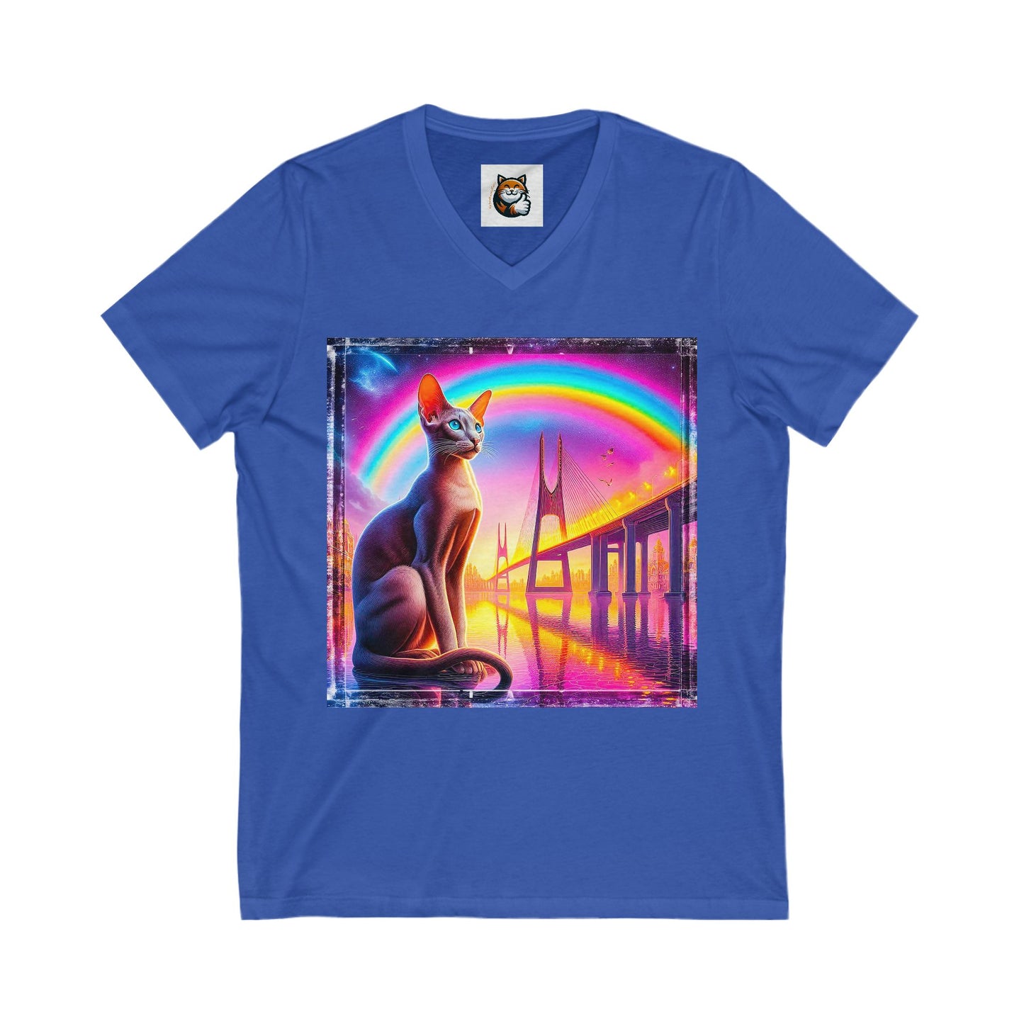 Oriental Shorthair Unisex Jersey Short Sleeve V-Neck Tee