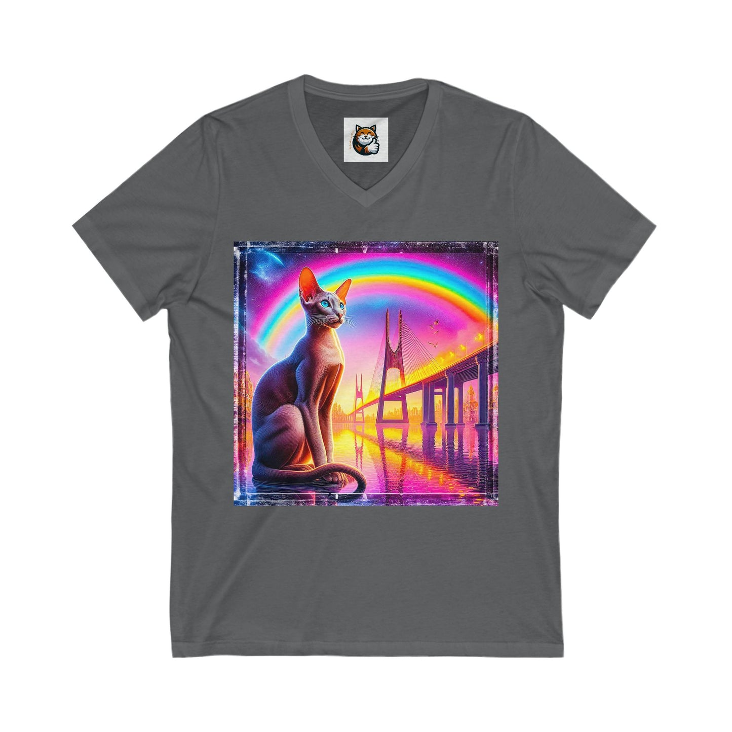 Oriental Shorthair Unisex Jersey Short Sleeve V-Neck Tee