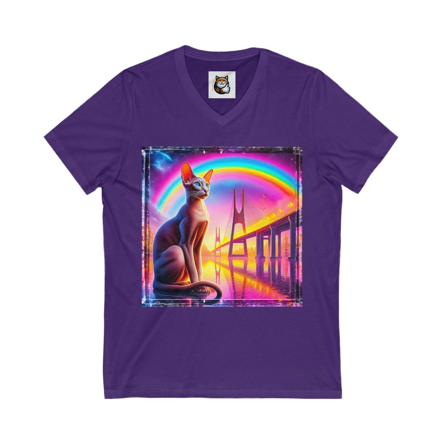 Oriental Shorthair Unisex Jersey Short Sleeve V-Neck Tee
