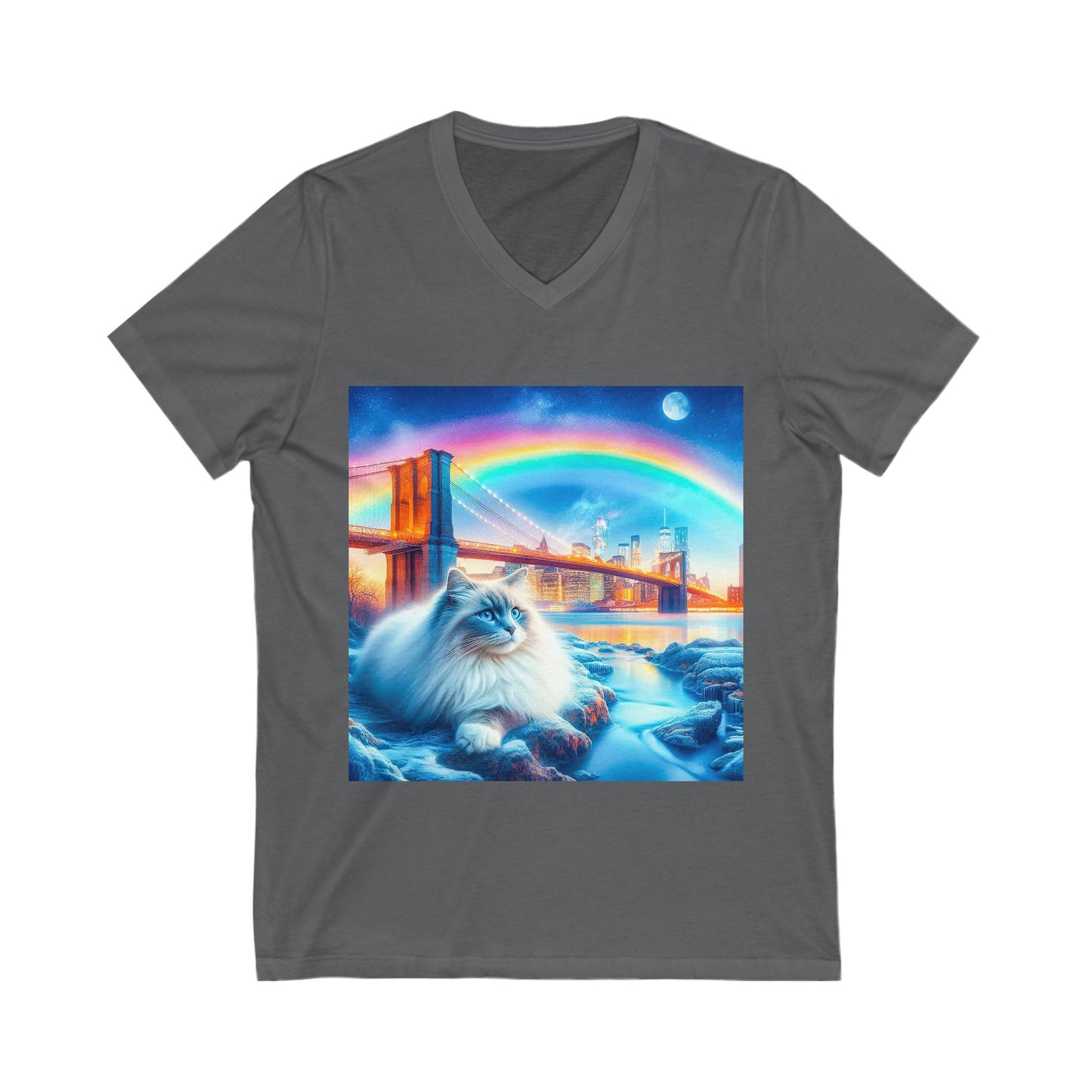Ragdoll Cat Unisex Jersey Short Sleeve V-Neck Tee