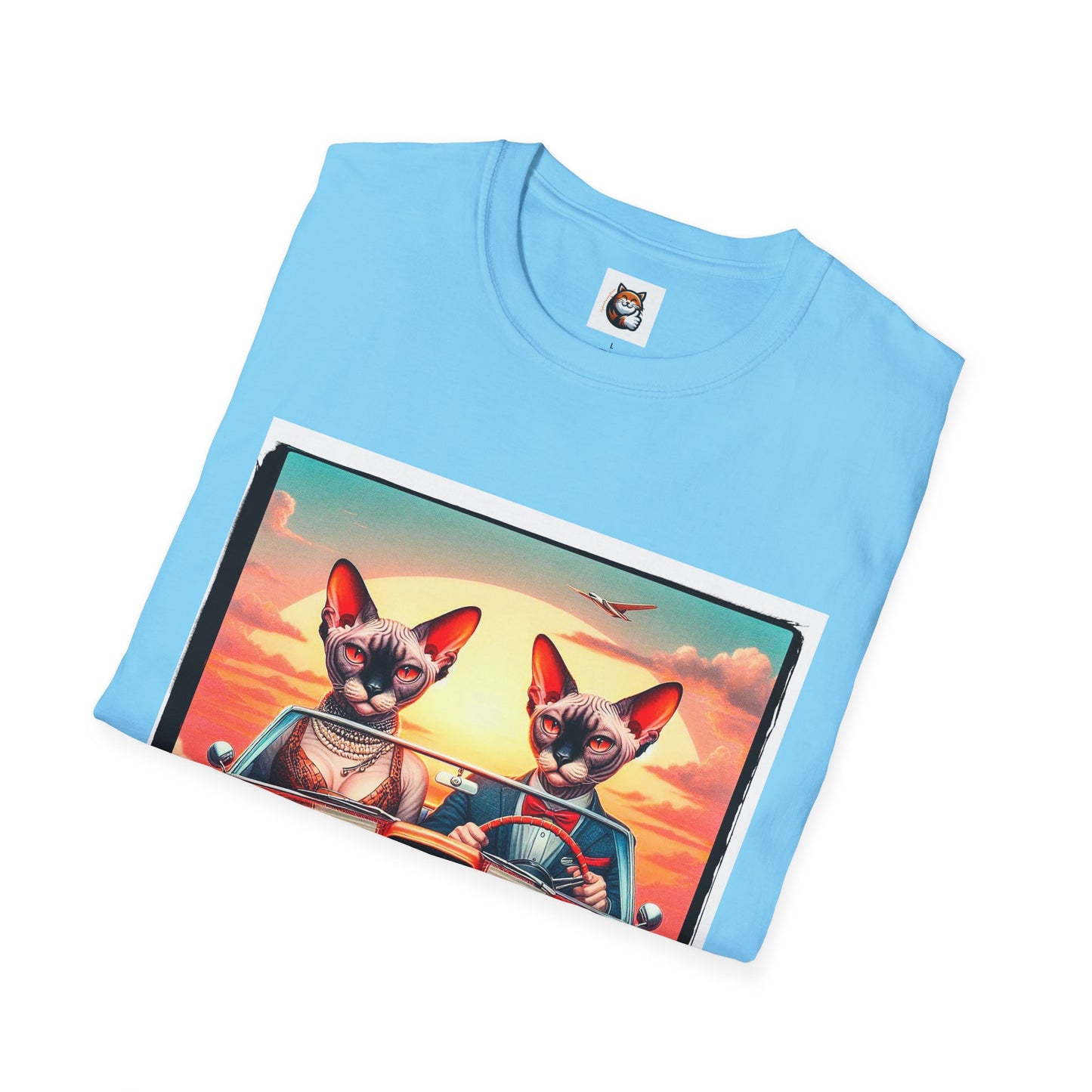 Wacky Devon Rex vintage car Unisex Softstyle T-Shirt