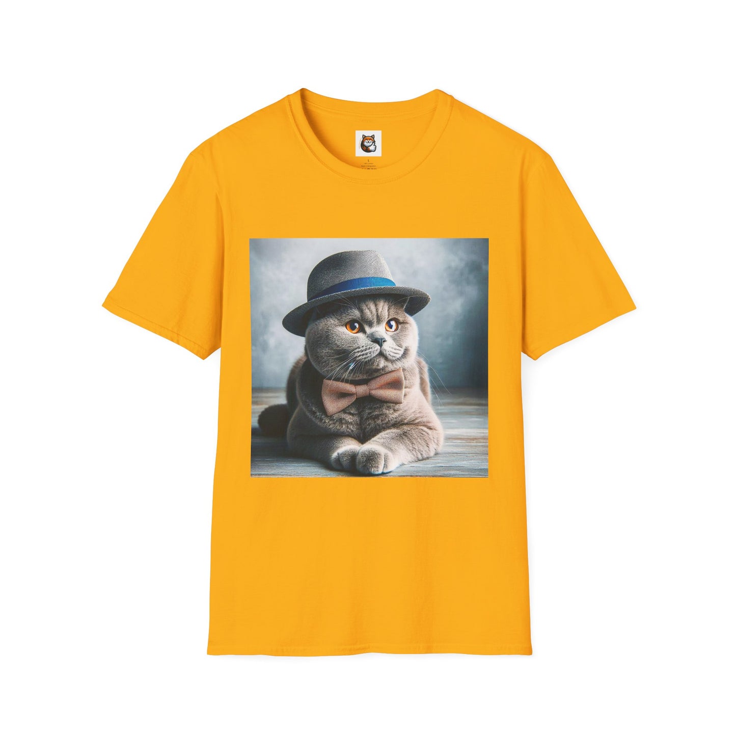 British Shorthair hat and bow Softstyle T-Shirt