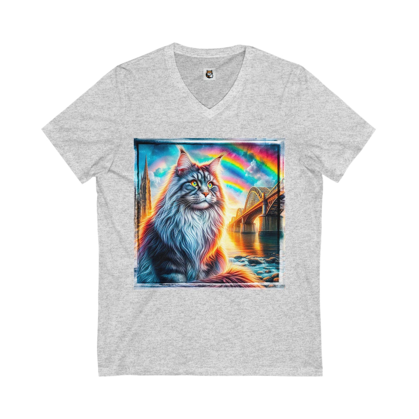 Maine Coon Unisex Jersey Short Sleeve V-Neck Tee
