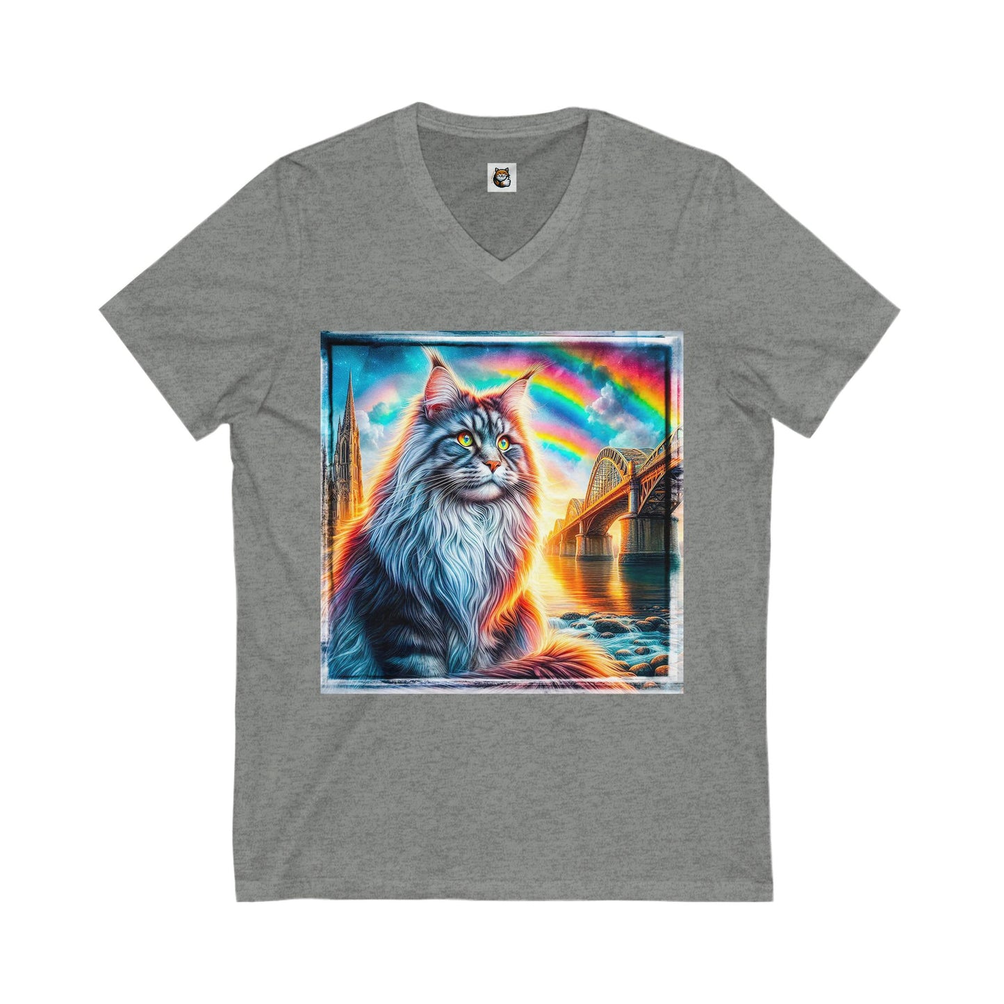 Maine Coon Unisex Jersey Short Sleeve V-Neck Tee
