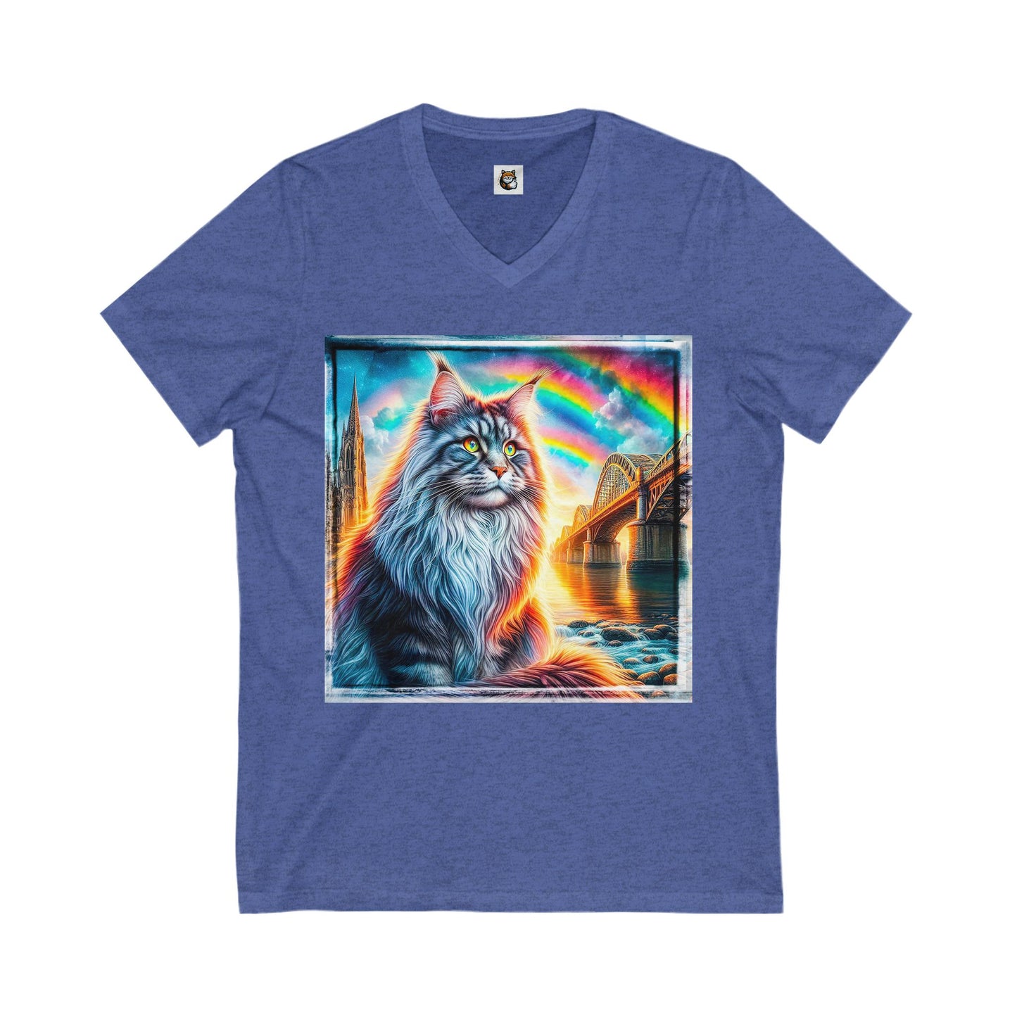 Maine Coon Unisex Jersey Short Sleeve V-Neck Tee