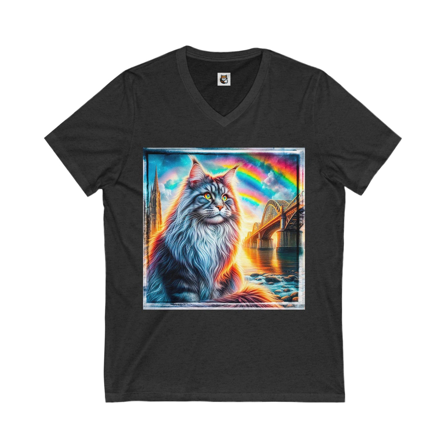 Maine Coon Unisex Jersey Short Sleeve V-Neck Tee