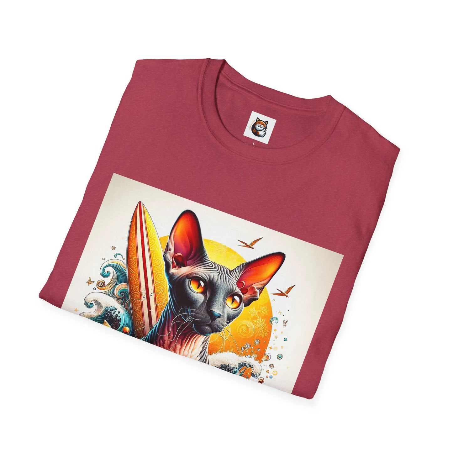 Cornish Rex Cat surfer T-Shirt by Printify