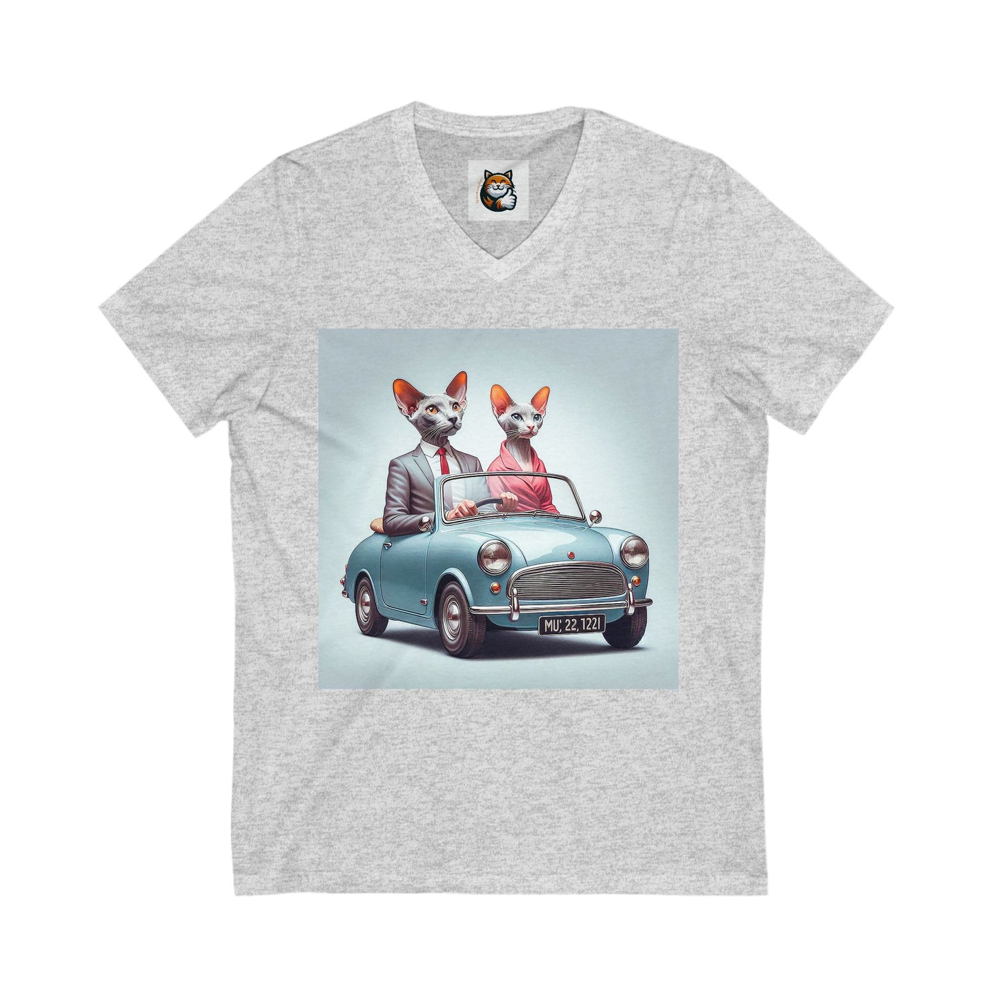 Wacky Oriental Shorthair Unisex Jersey Short Sleeve V-Neck Tee