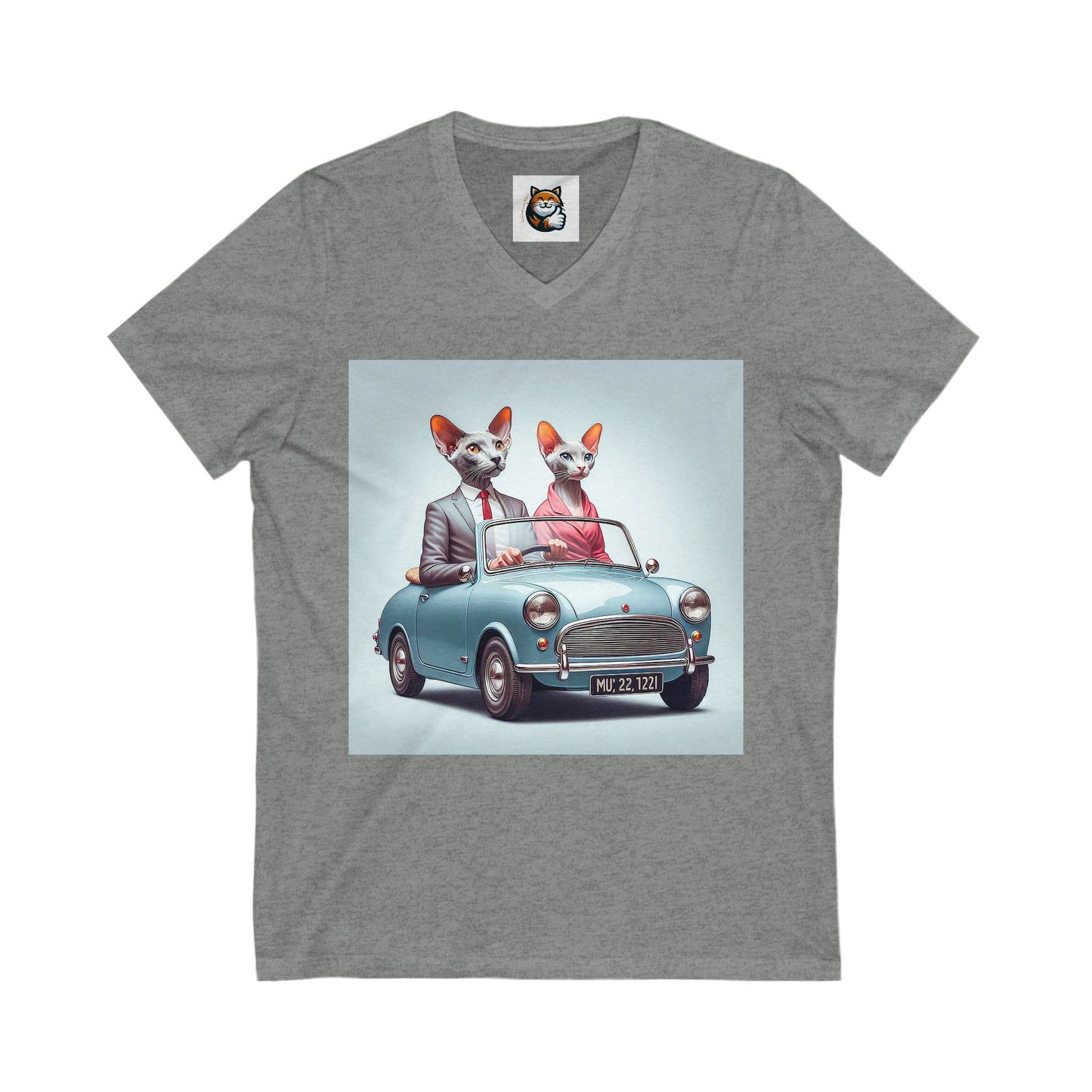 Wacky Oriental Shorthair Unisex Jersey Short Sleeve V-Neck Tee