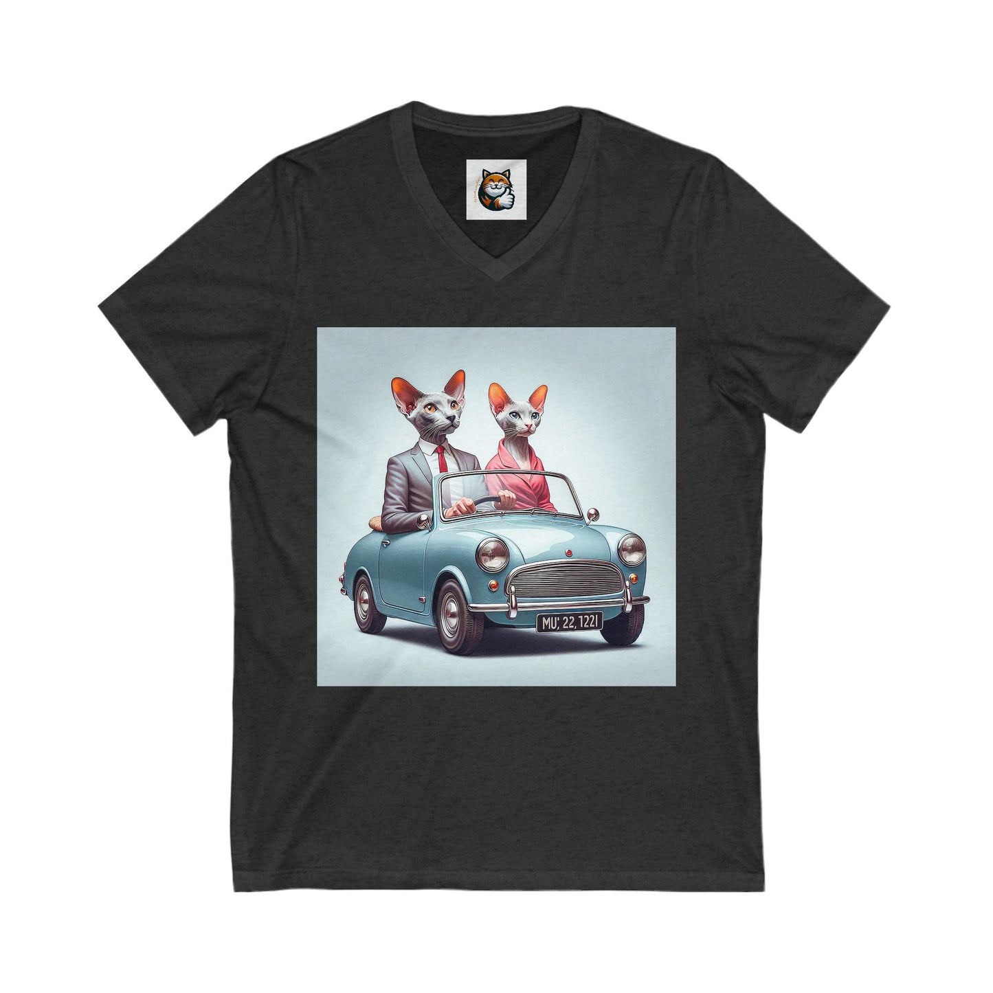 Wacky Oriental Shorthair Unisex Jersey Short Sleeve V-Neck Tee