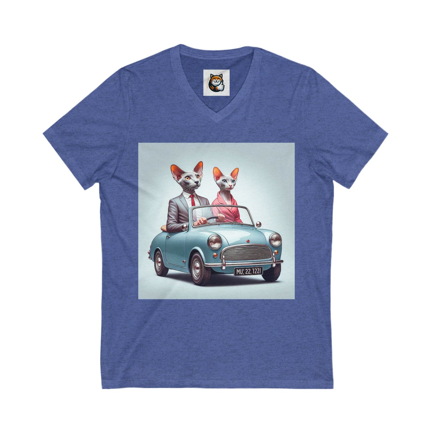 Wacky Oriental Shorthair Unisex Jersey Short Sleeve V-Neck Tee