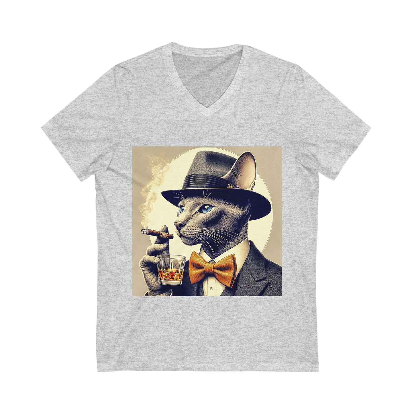 Oriental Shorthair Unisex Jersey Short Sleeve V-Neck Tee