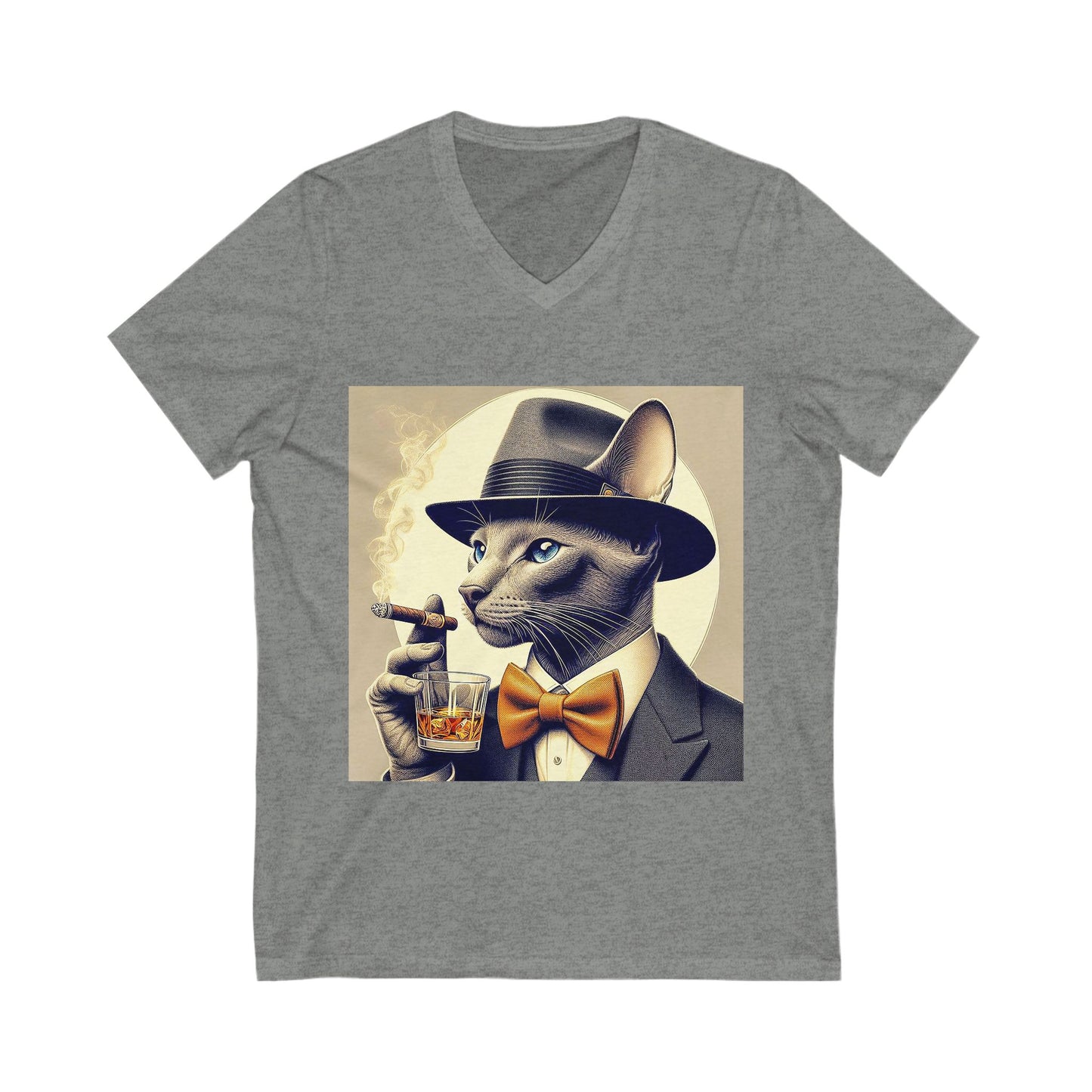 Oriental Shorthair Unisex Jersey Short Sleeve V-Neck Tee