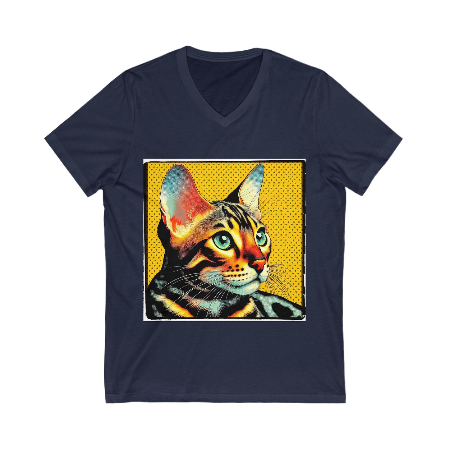 Bengal yellow stripes Short Sleeve V-Neck Tee