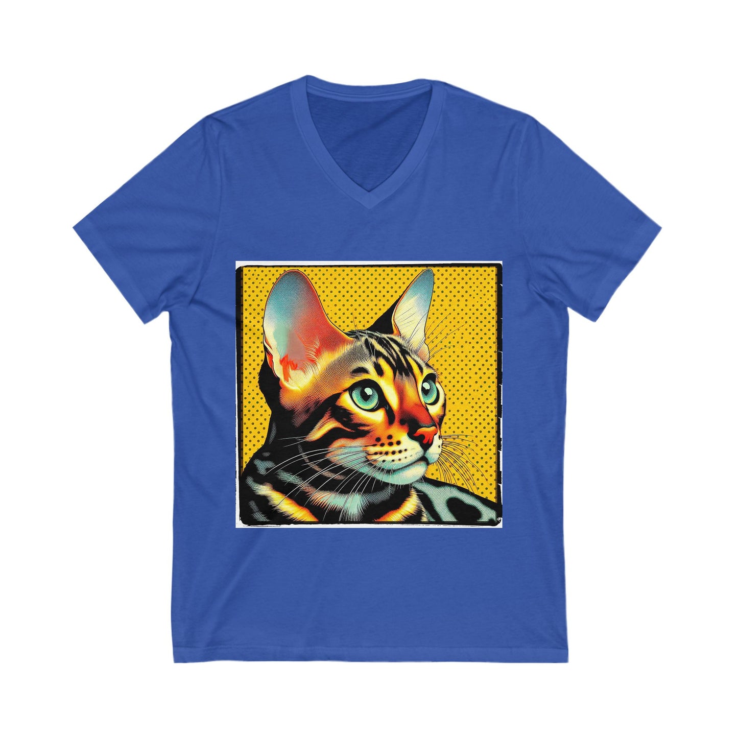 Bengal yellow stripes Short Sleeve V-Neck Tee