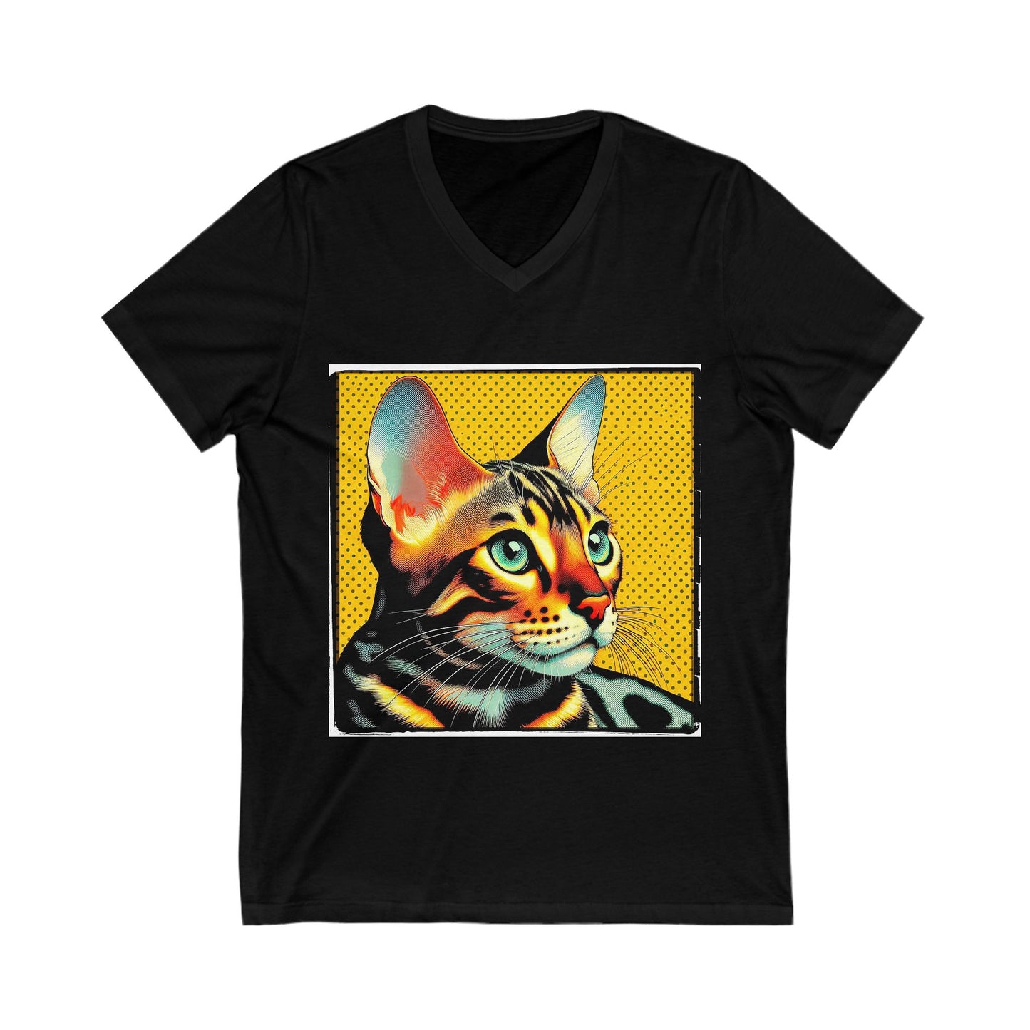 Bengal yellow stripes Short Sleeve V-Neck Tee