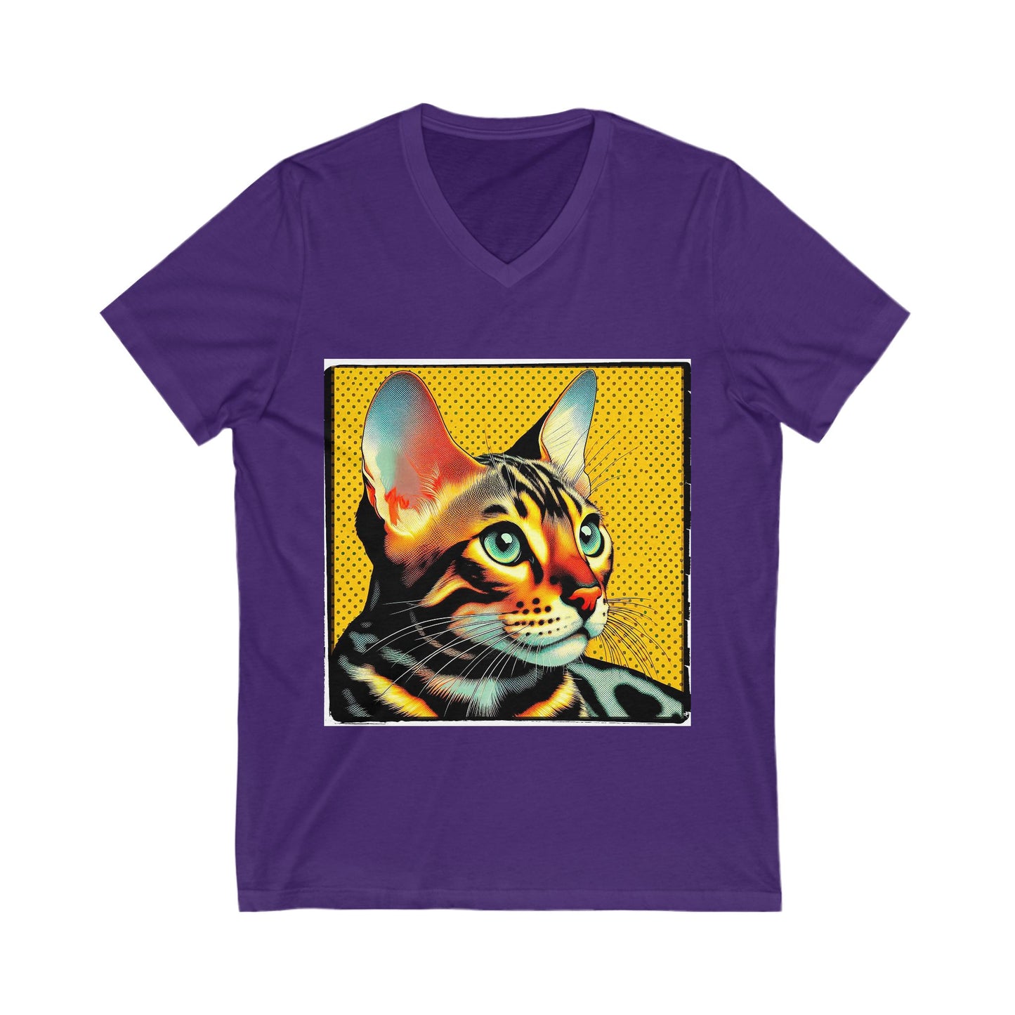 Bengal yellow stripes Short Sleeve V-Neck Tee