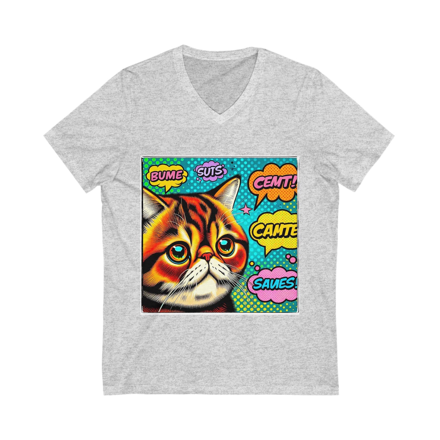 Exotic Shorthair Cat Unisex Jersey Short Sleeve V-Neck Tee