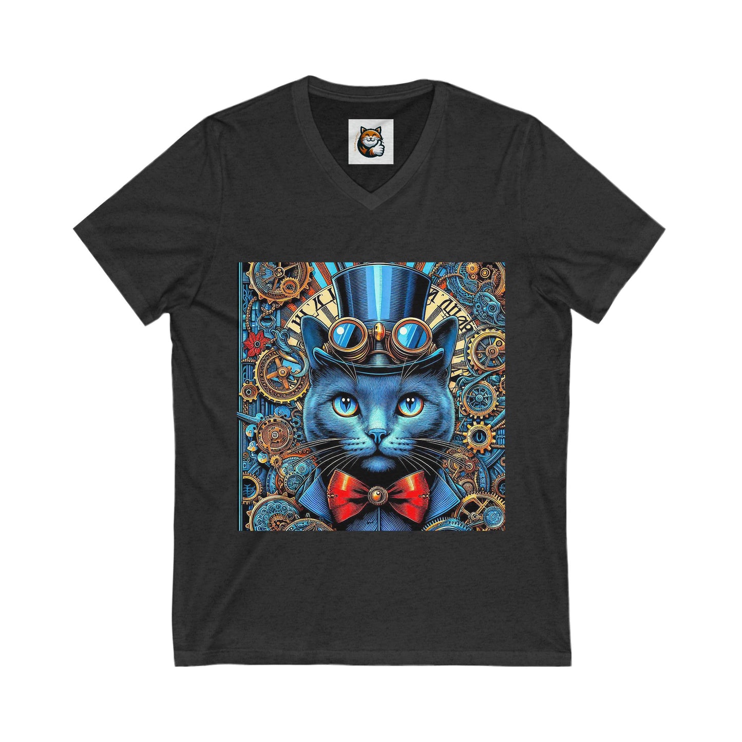 Russian Blue Cat steam punk Tee