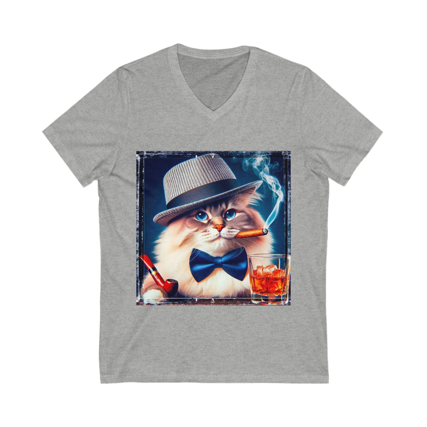 Ragdoll Cat Unisex Jersey Short Sleeve V-Neck Tee
