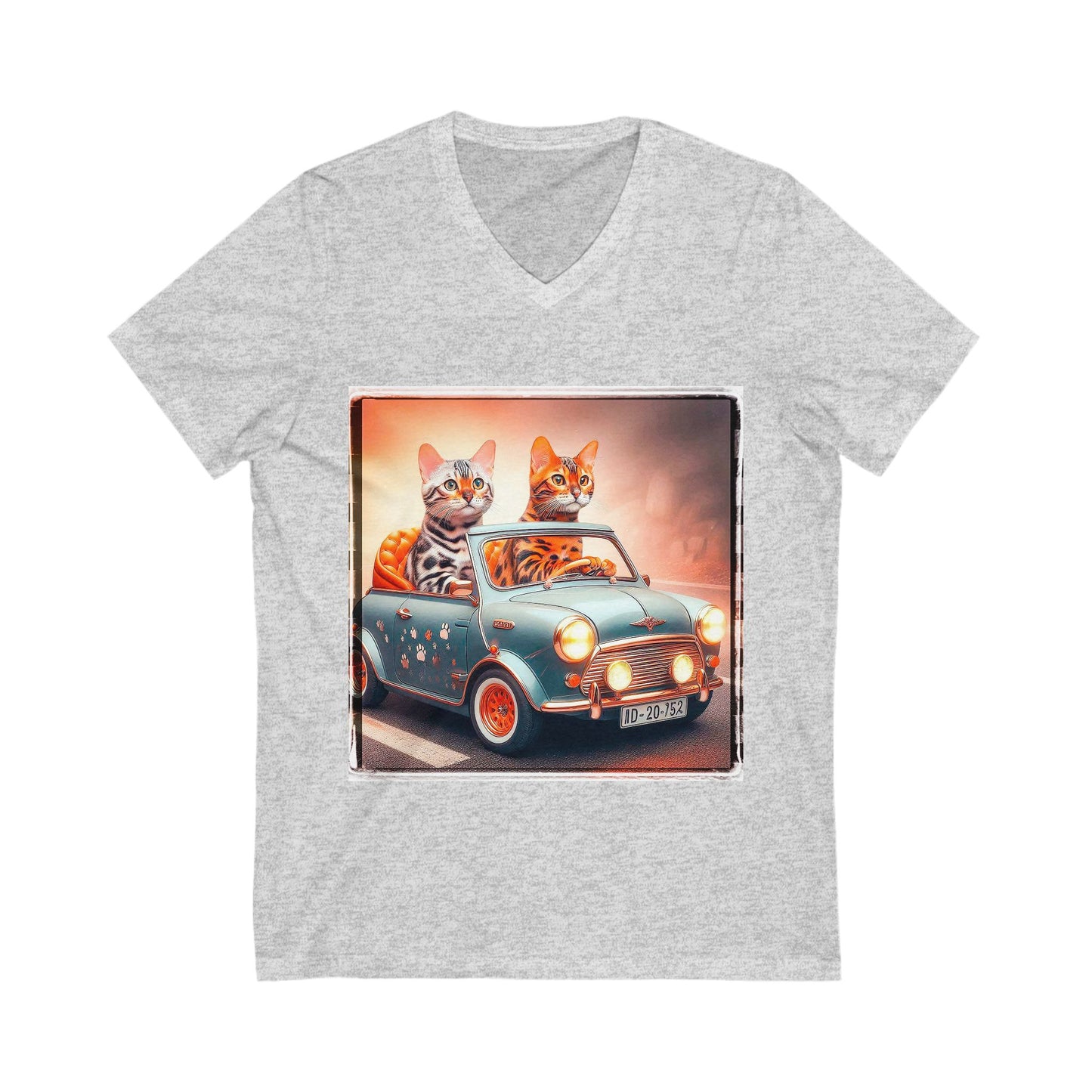 Wacky Bengal couple driving Sleeve V-Neck Tee