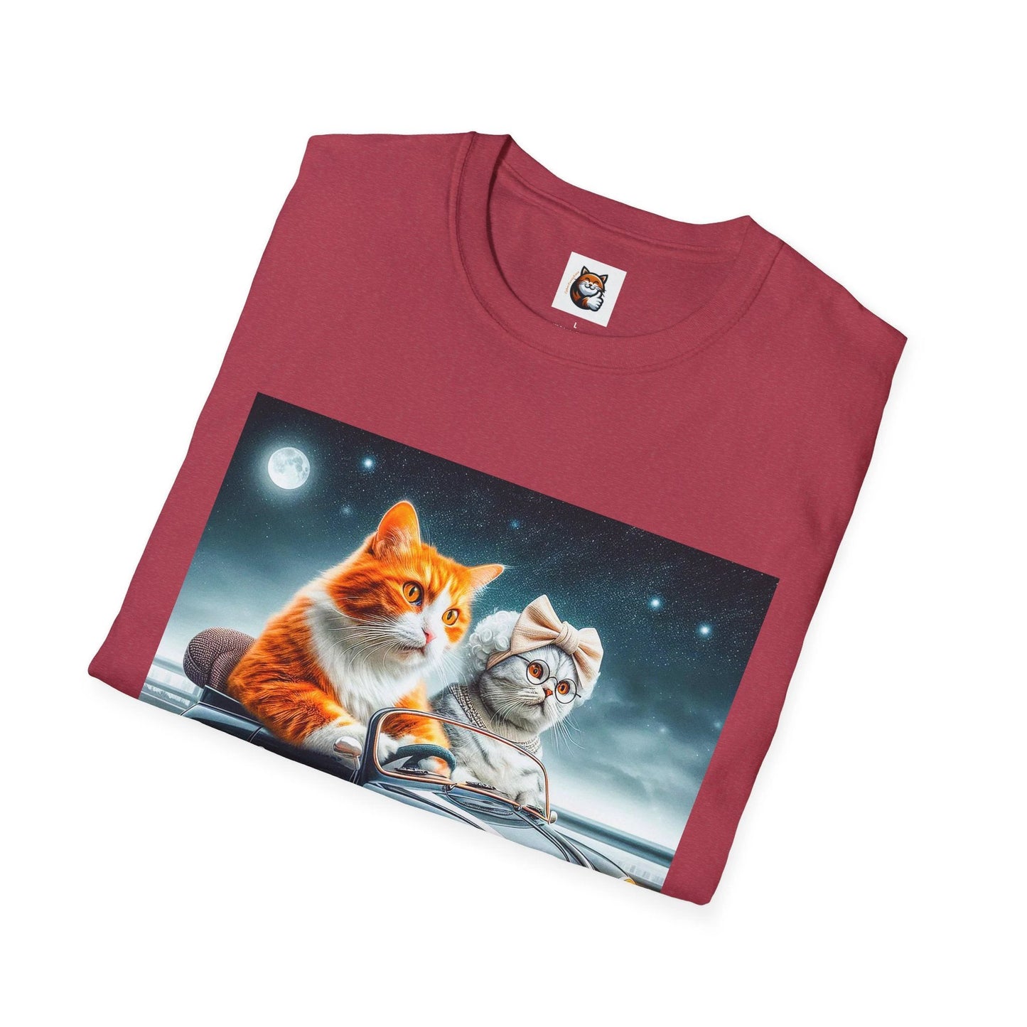Wacky Domestic Cat Unisex Softstyle T-Shirt by Printify