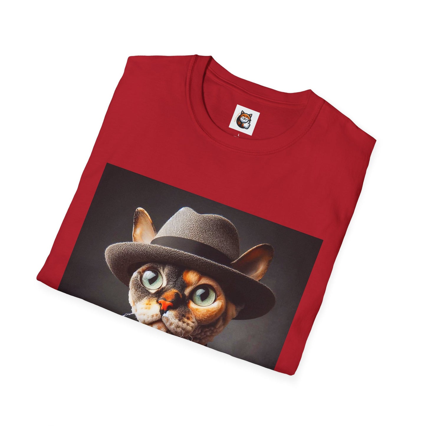 Devon Rex Cat hat and tie Softstyle T-Shirt
