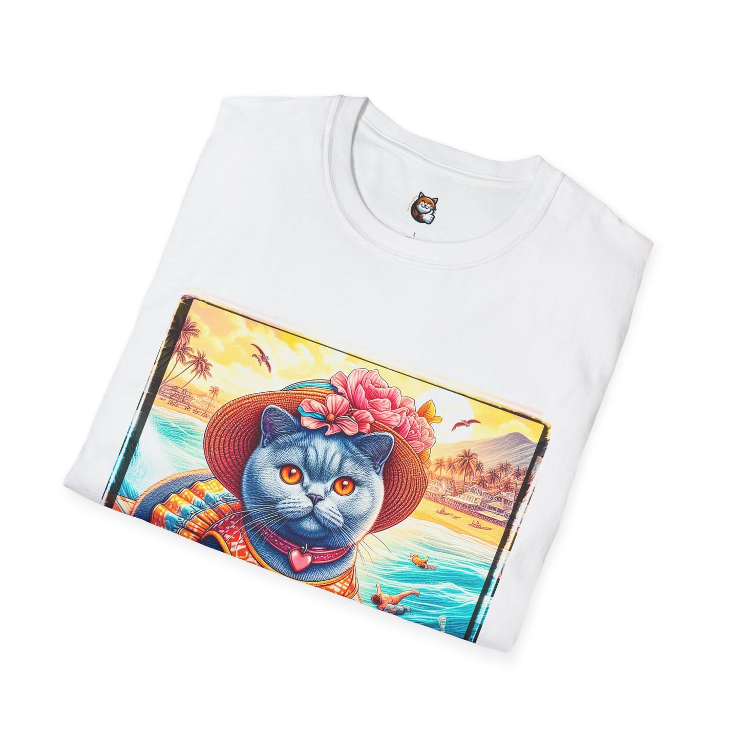 British Shorthair pretty surfer girl Softstyle T-Shirt