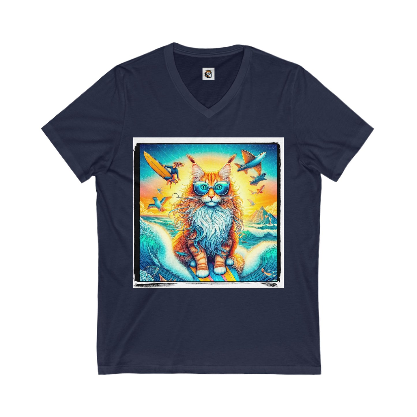 Maine Coon Unisex Jersey Short Sleeve V-Neck Tee