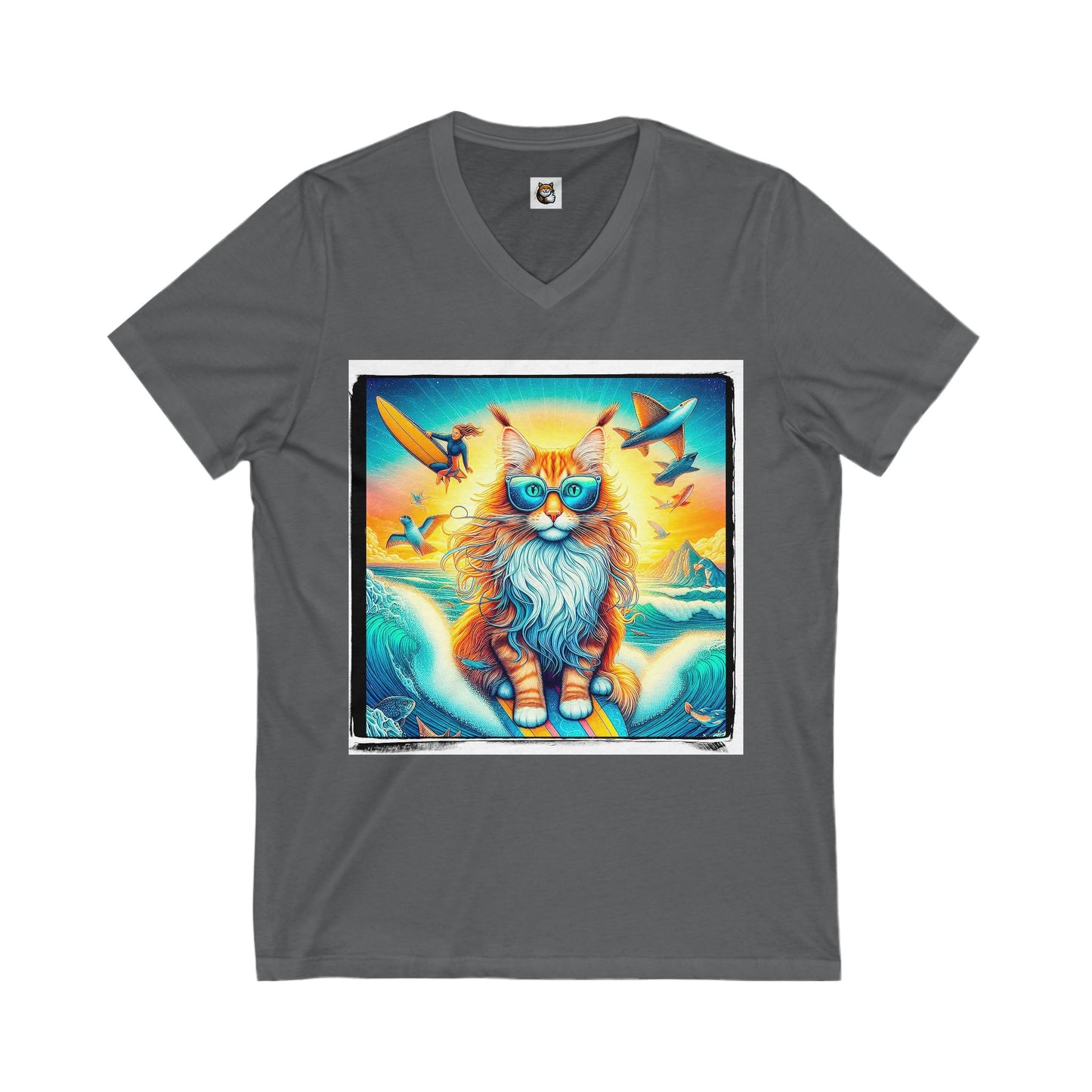 Maine Coon Unisex Jersey Short Sleeve V-Neck Tee