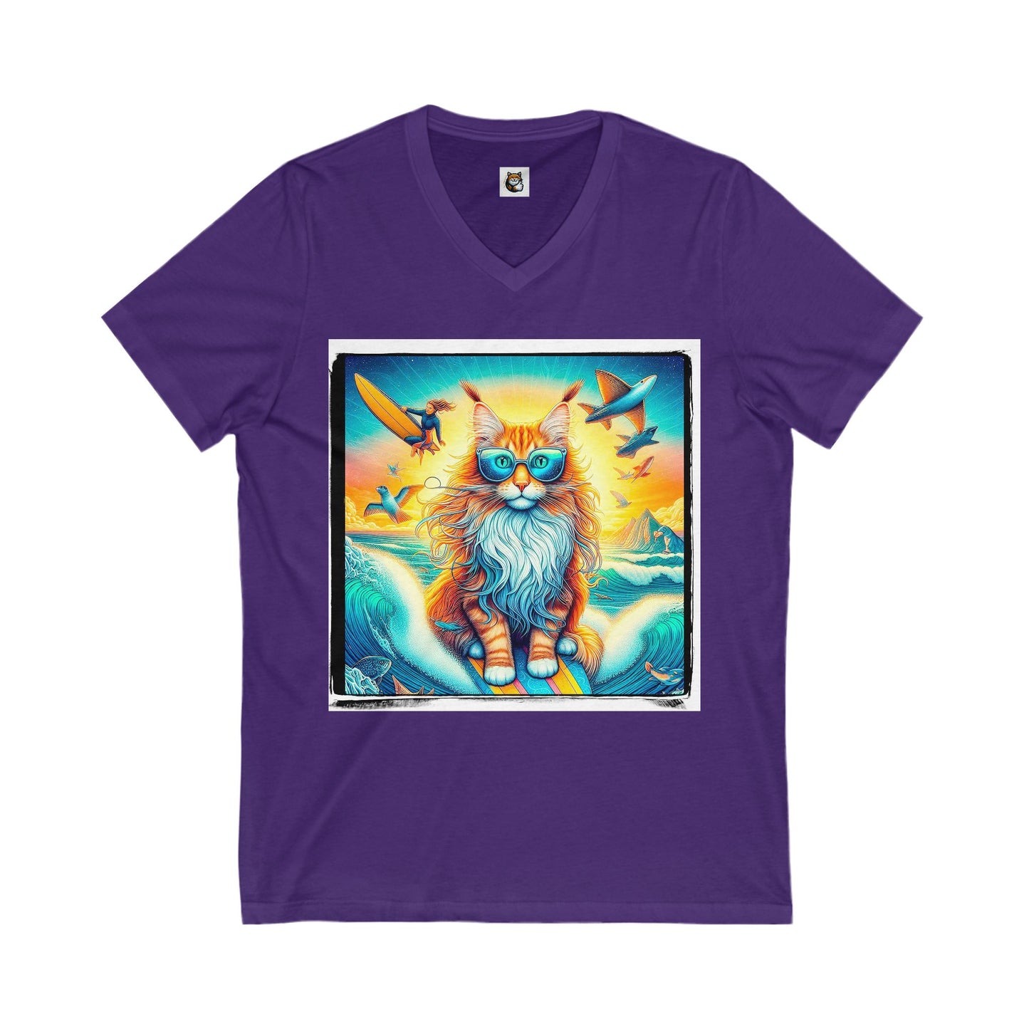 Maine Coon Unisex Jersey Short Sleeve V-Neck Tee