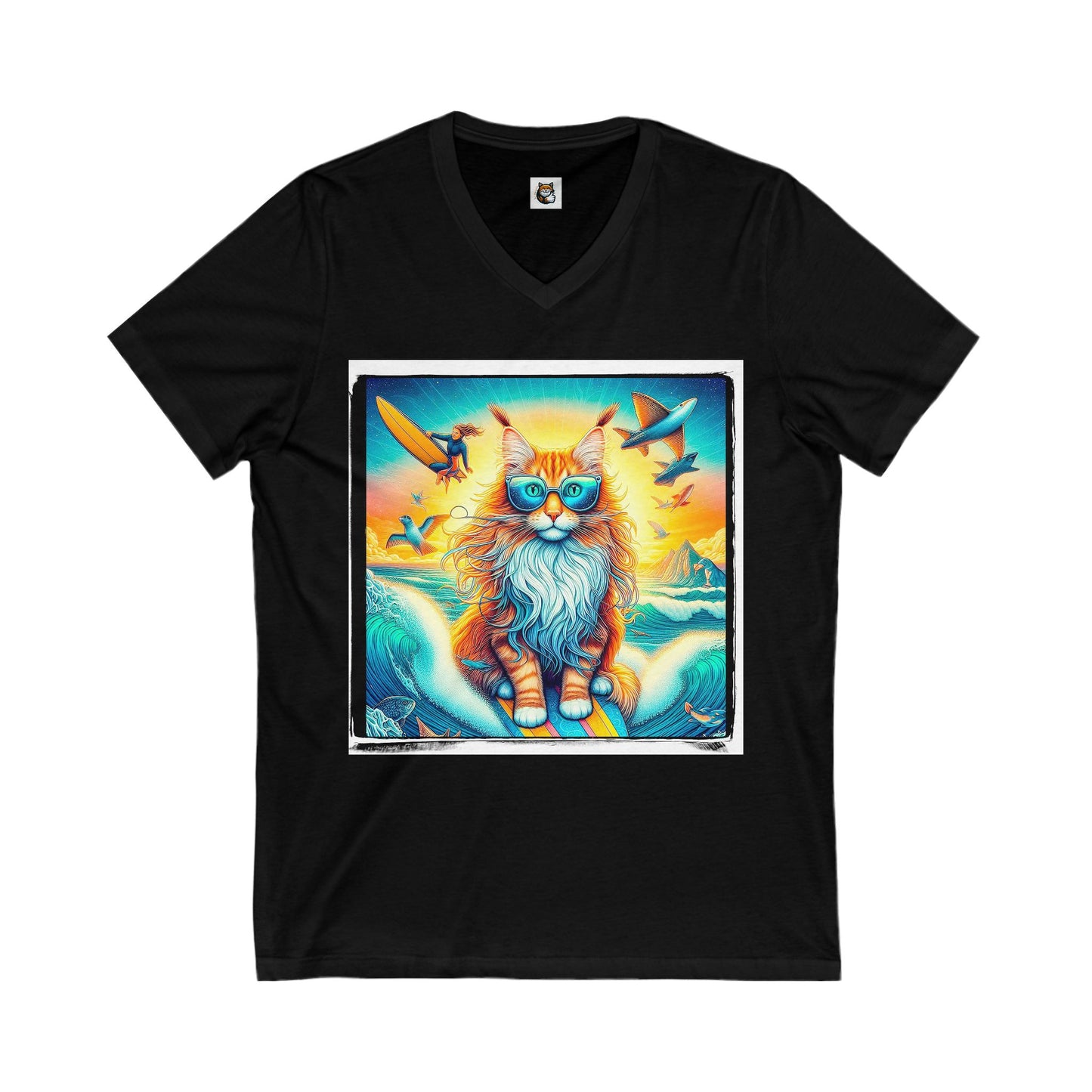 Maine Coon Unisex Jersey Short Sleeve V-Neck Tee