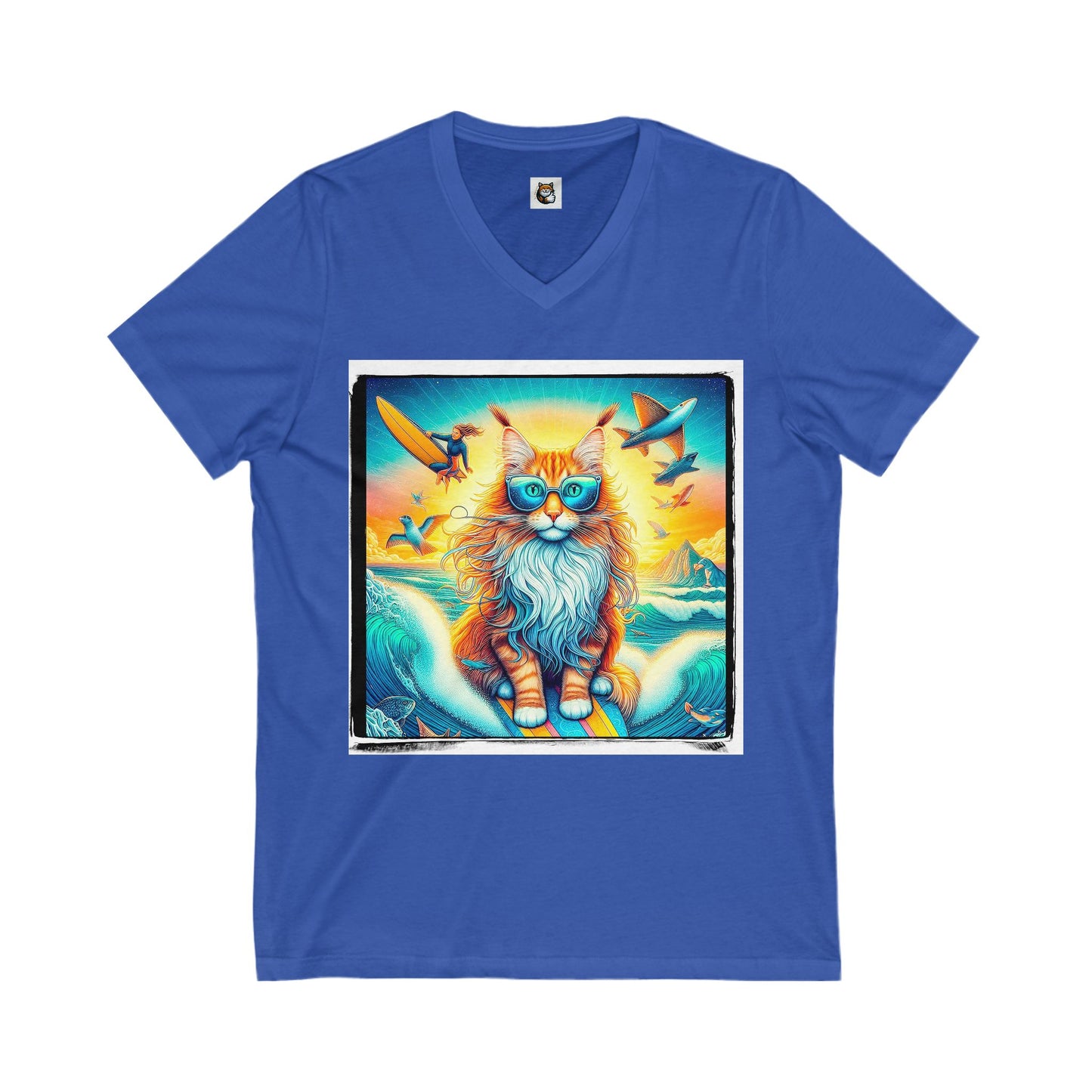 Maine Coon Unisex Jersey Short Sleeve V-Neck Tee
