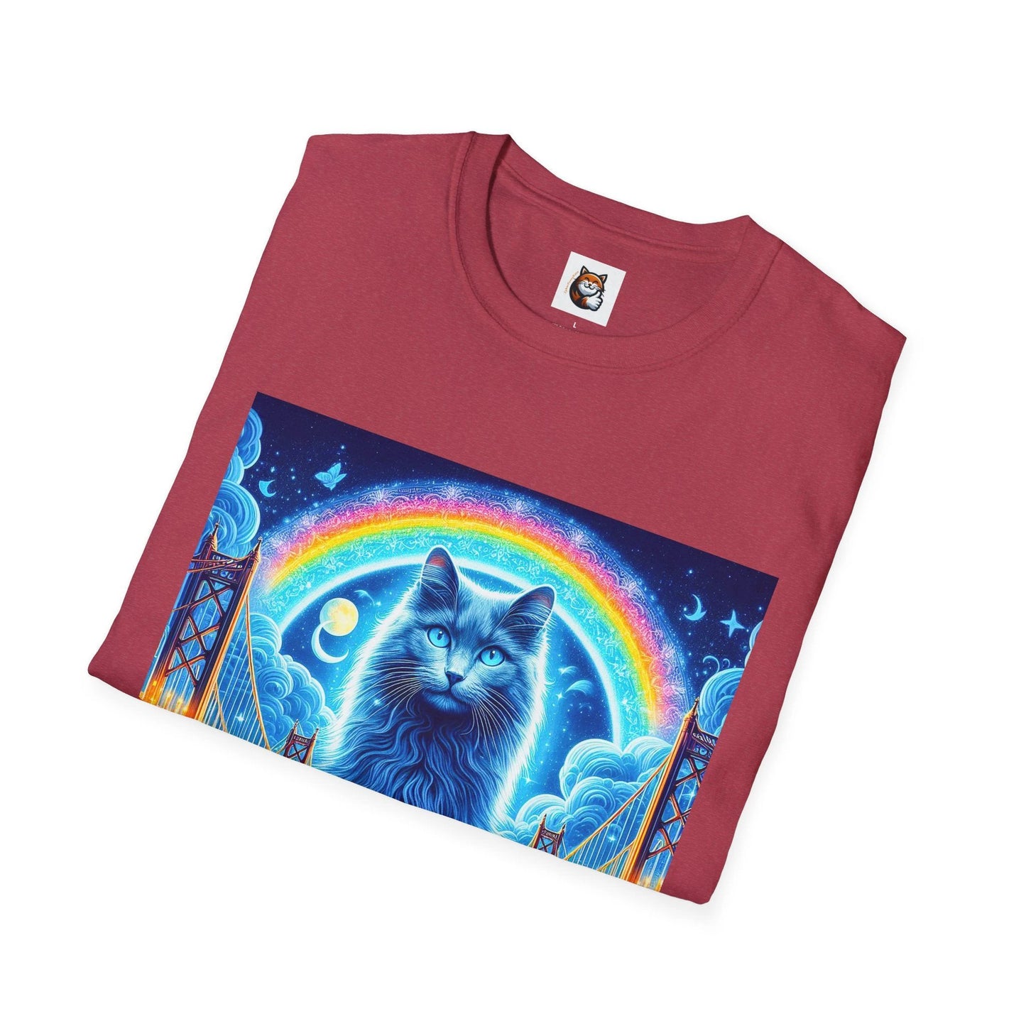 Russian Blue Cat rainbow T-Shirt by Printify