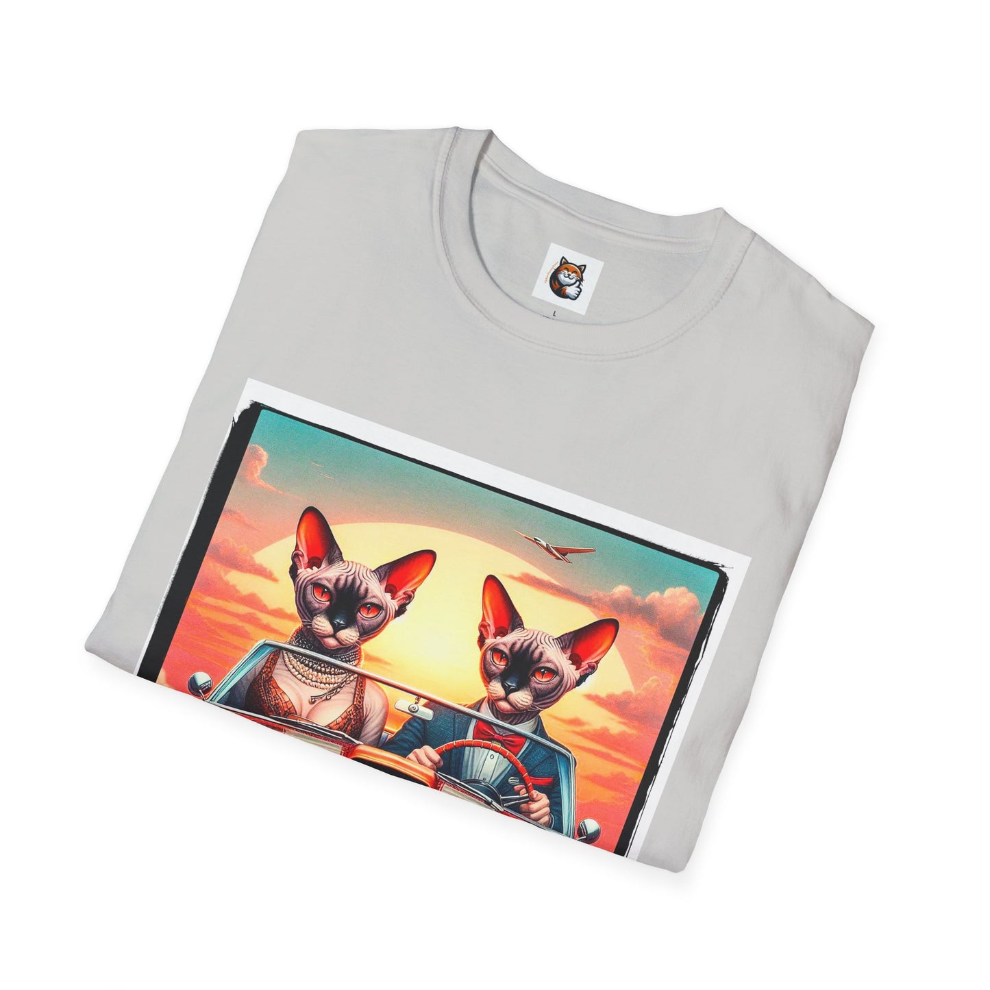Wacky Devon Rex vintage car Unisex Softstyle T-Shirt