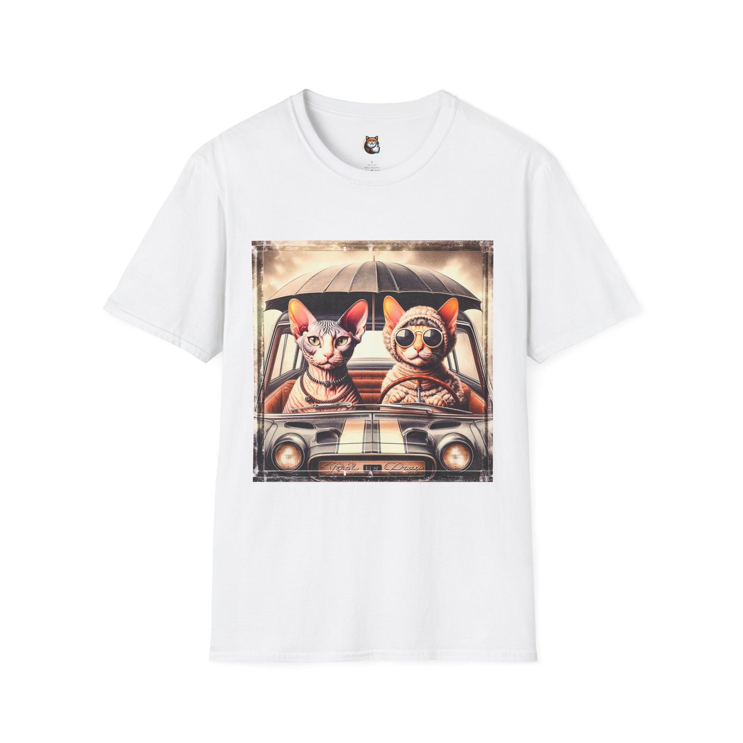 Wacky Cornish Rex Cat couple driving T-Shirt