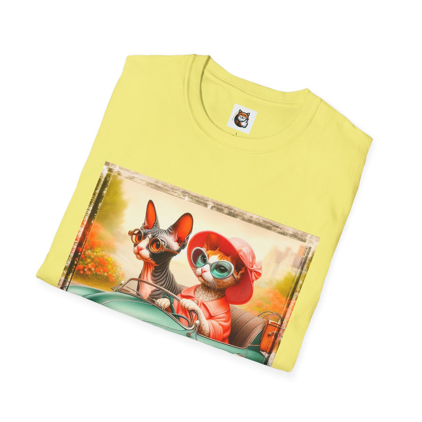 Wacky Cornish Rex Cat friends driving T-Shirt