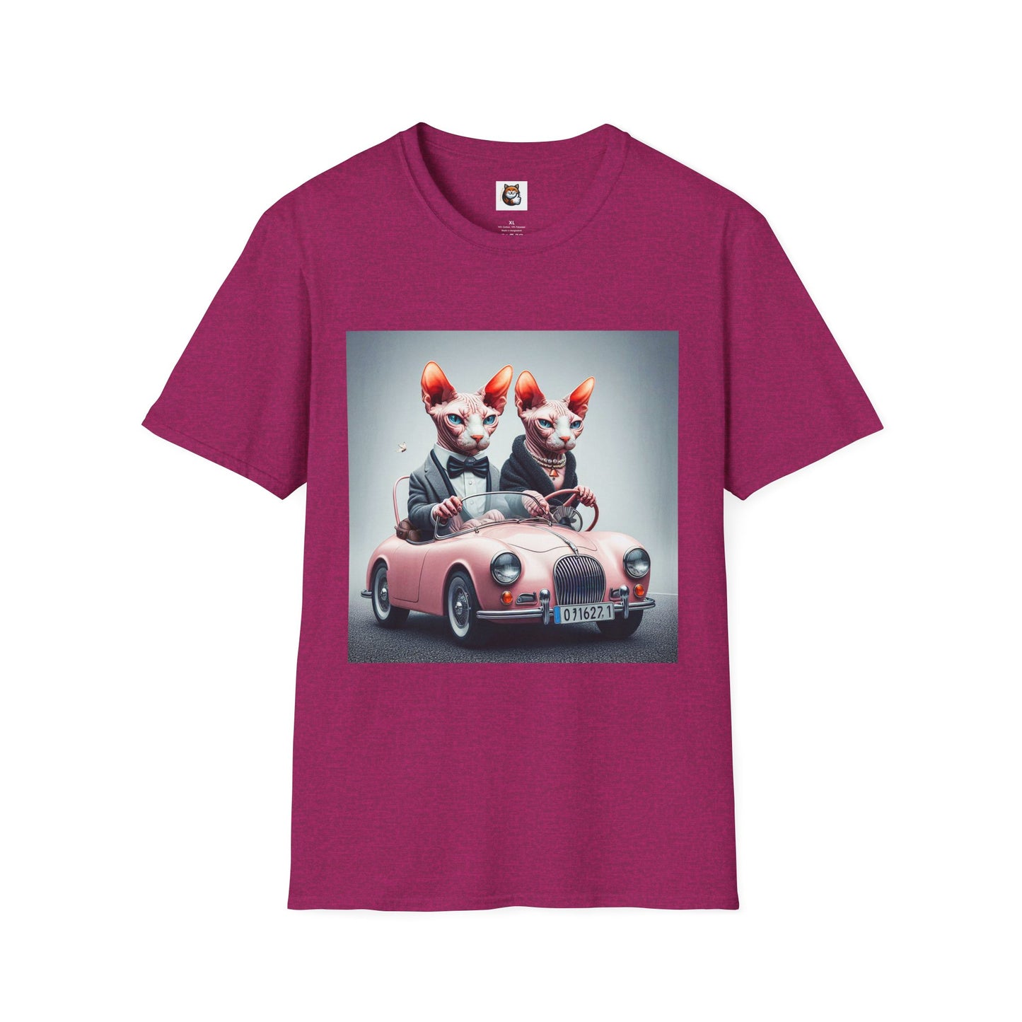Wacky Sphynx Cat pink car