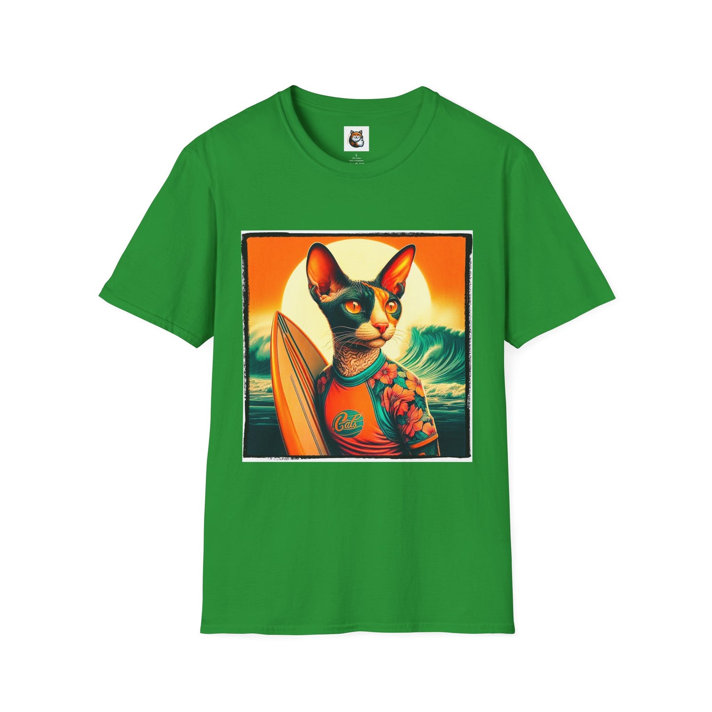 Cornish Rex Cat crashing waves T-Shirt