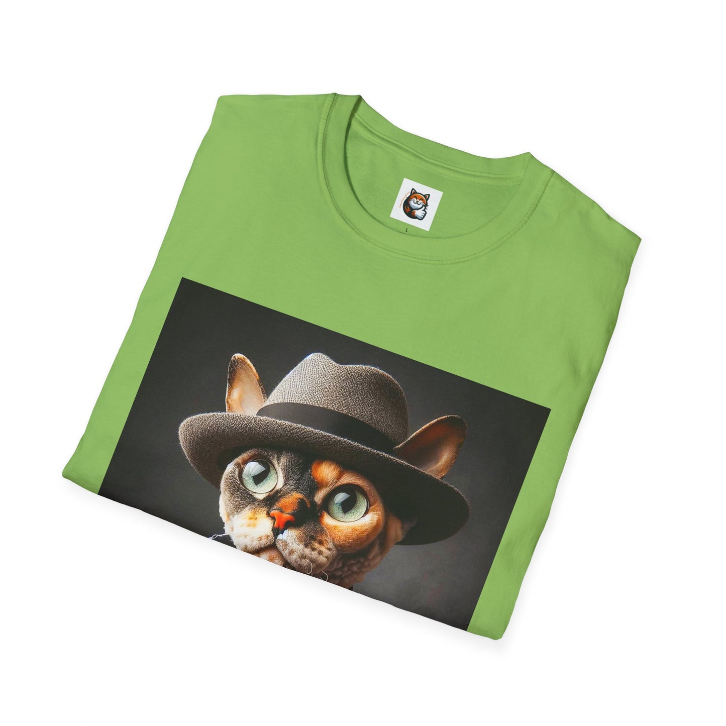 Devon Rex Cat hat and tie Softstyle T-Shirt