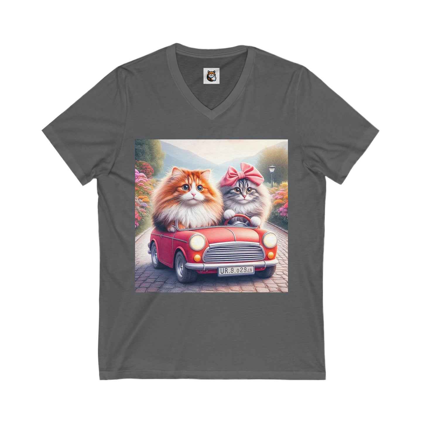 Wacky Norwegian Forest Cat Unisex Jersey Short Sleeve V-Neck Tee