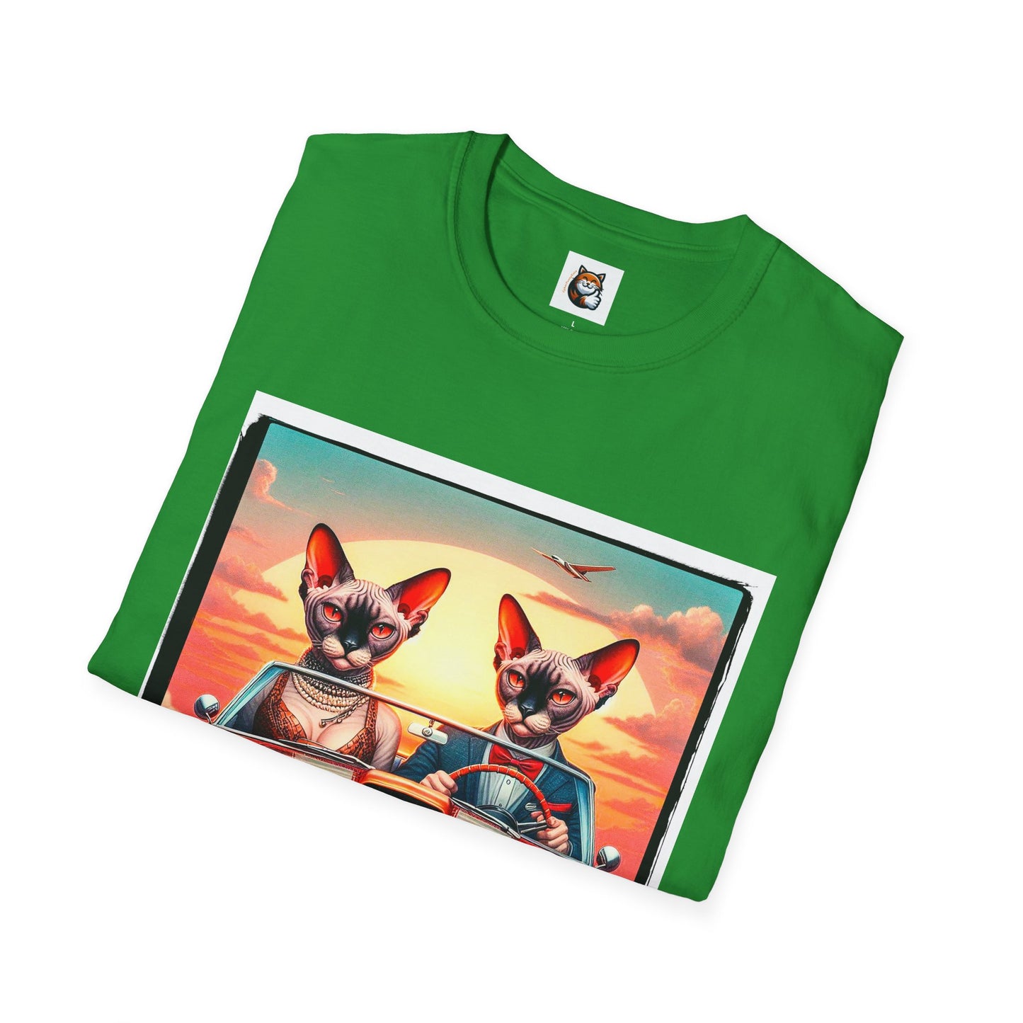 Wacky Devon Rex vintage car Unisex Softstyle T-Shirt
