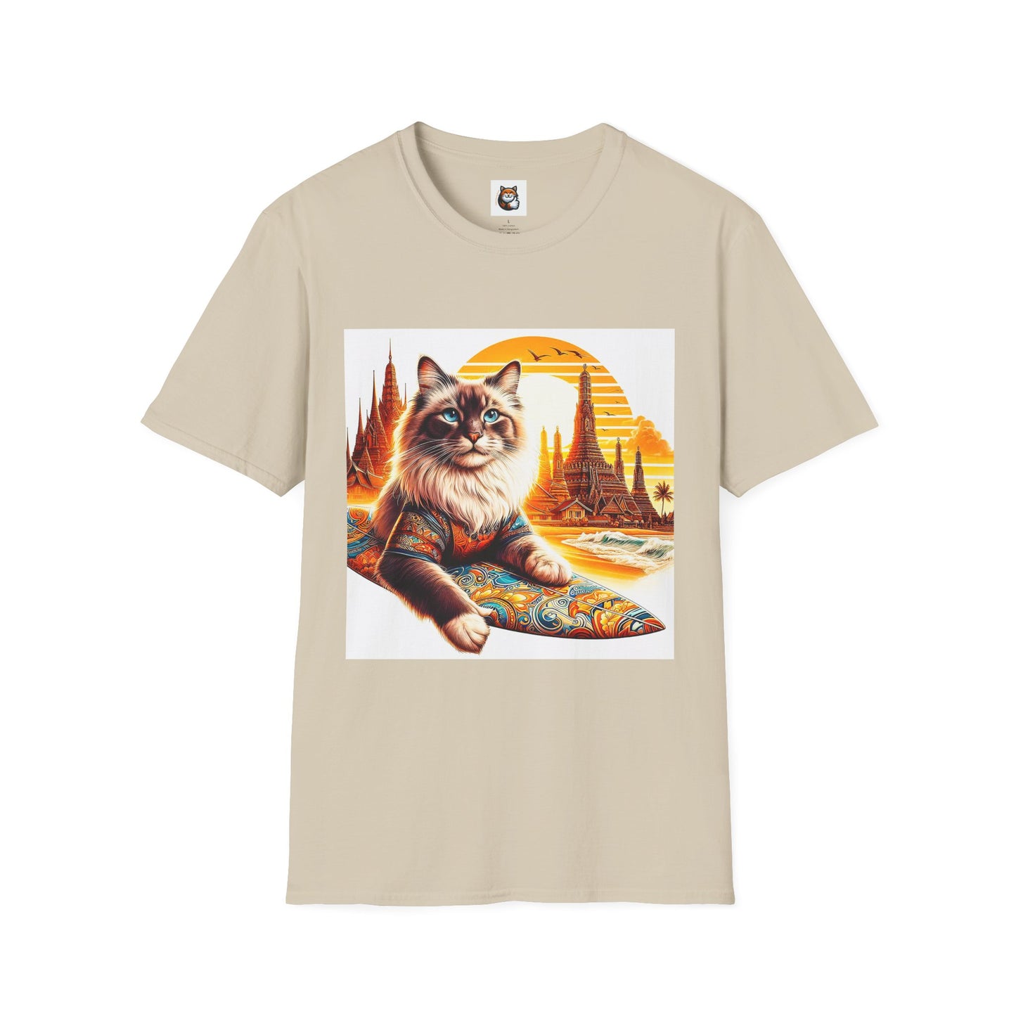 British Shorthair surfing Softstyle T-Shirt